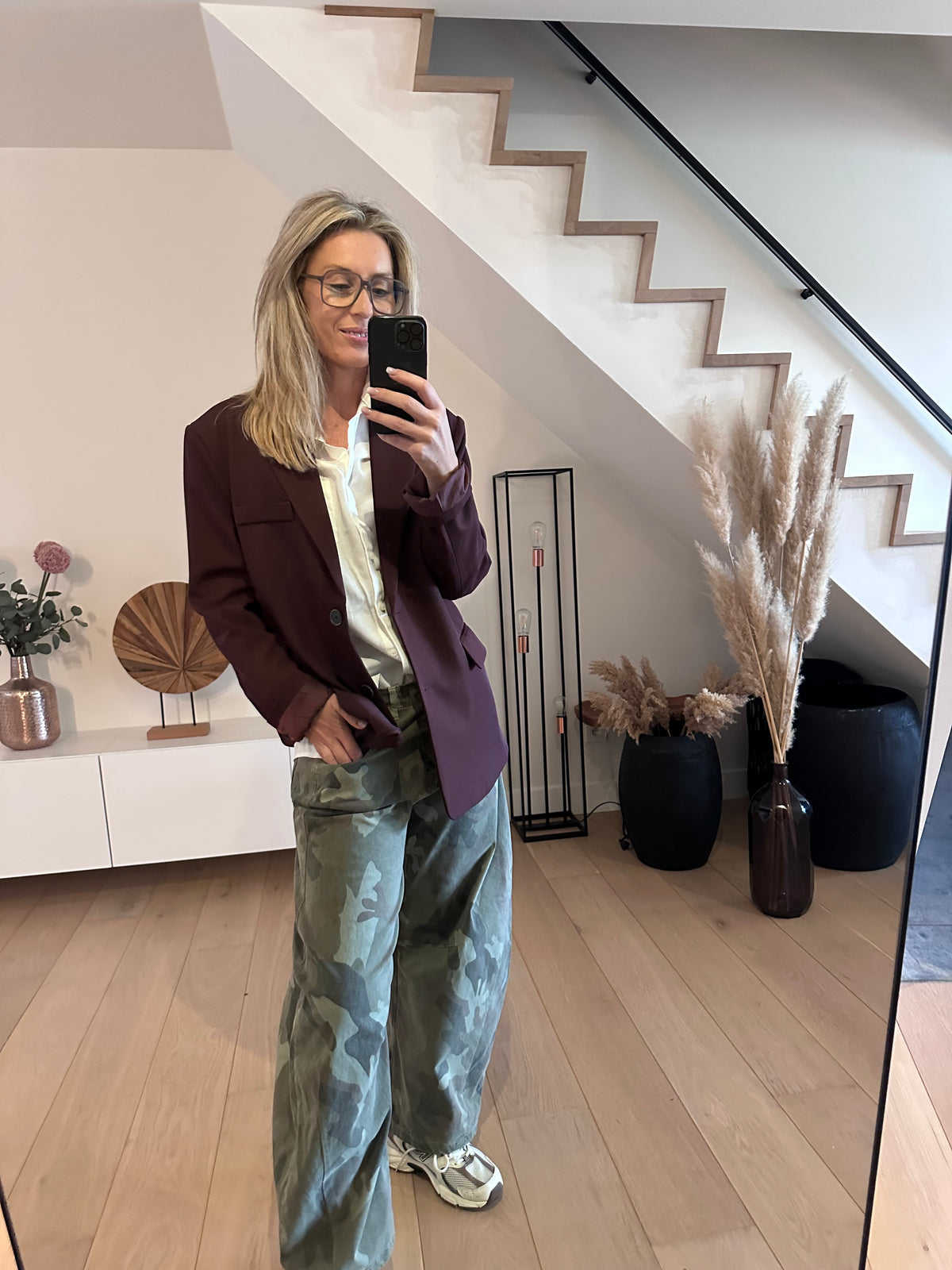 Blazer Caro - Oversized- Bordeaux