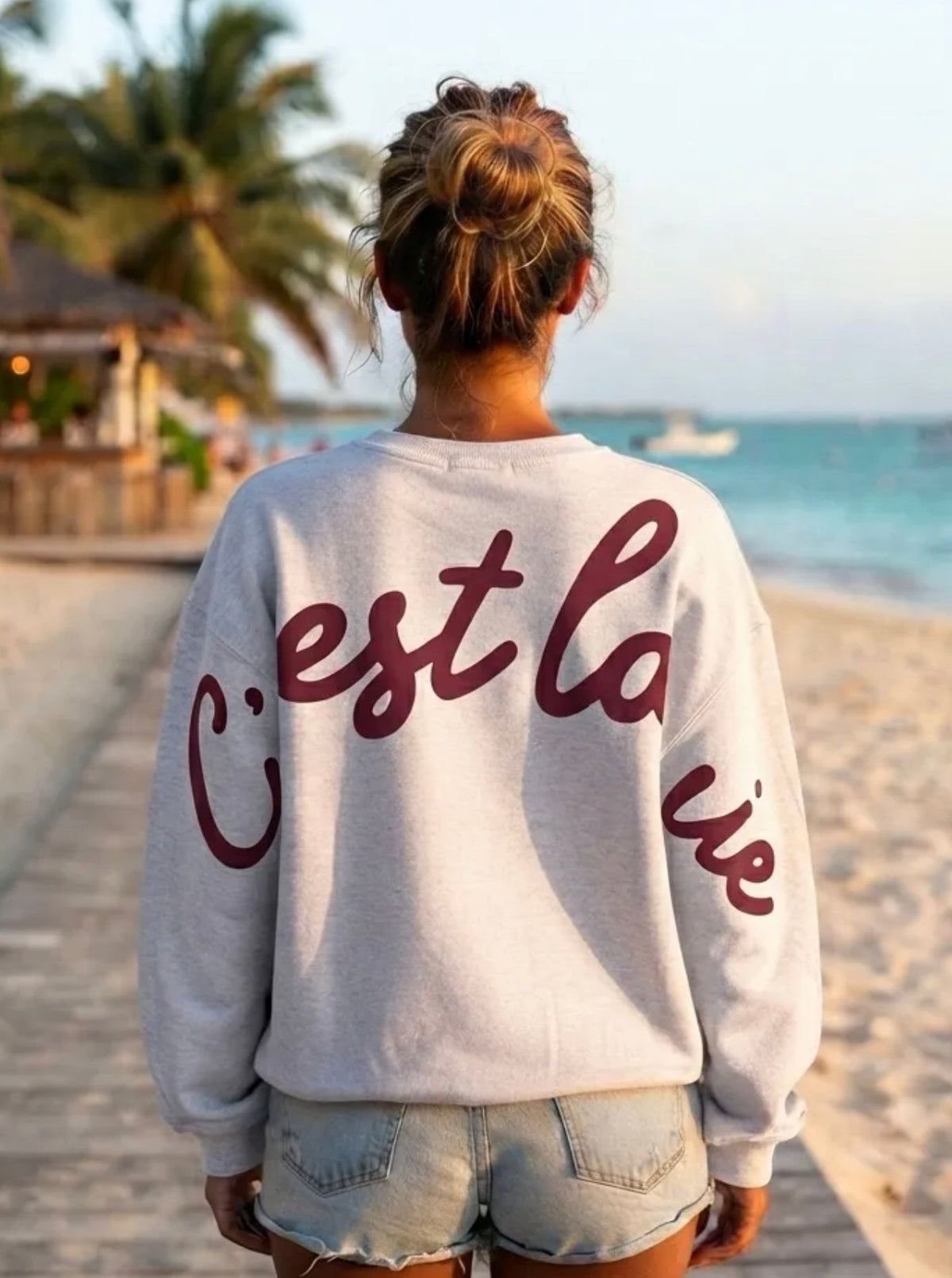 Sweater Cest la Vie Bordeaux