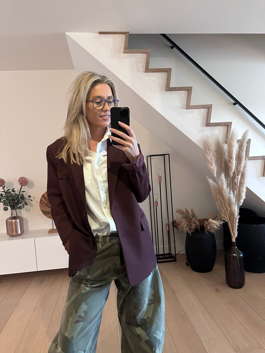 Blazer Caro - Oversized- Bordeaux