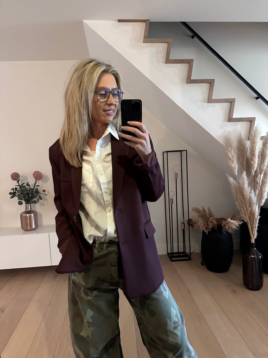 Blazer Caro - Oversized- Bordeaux