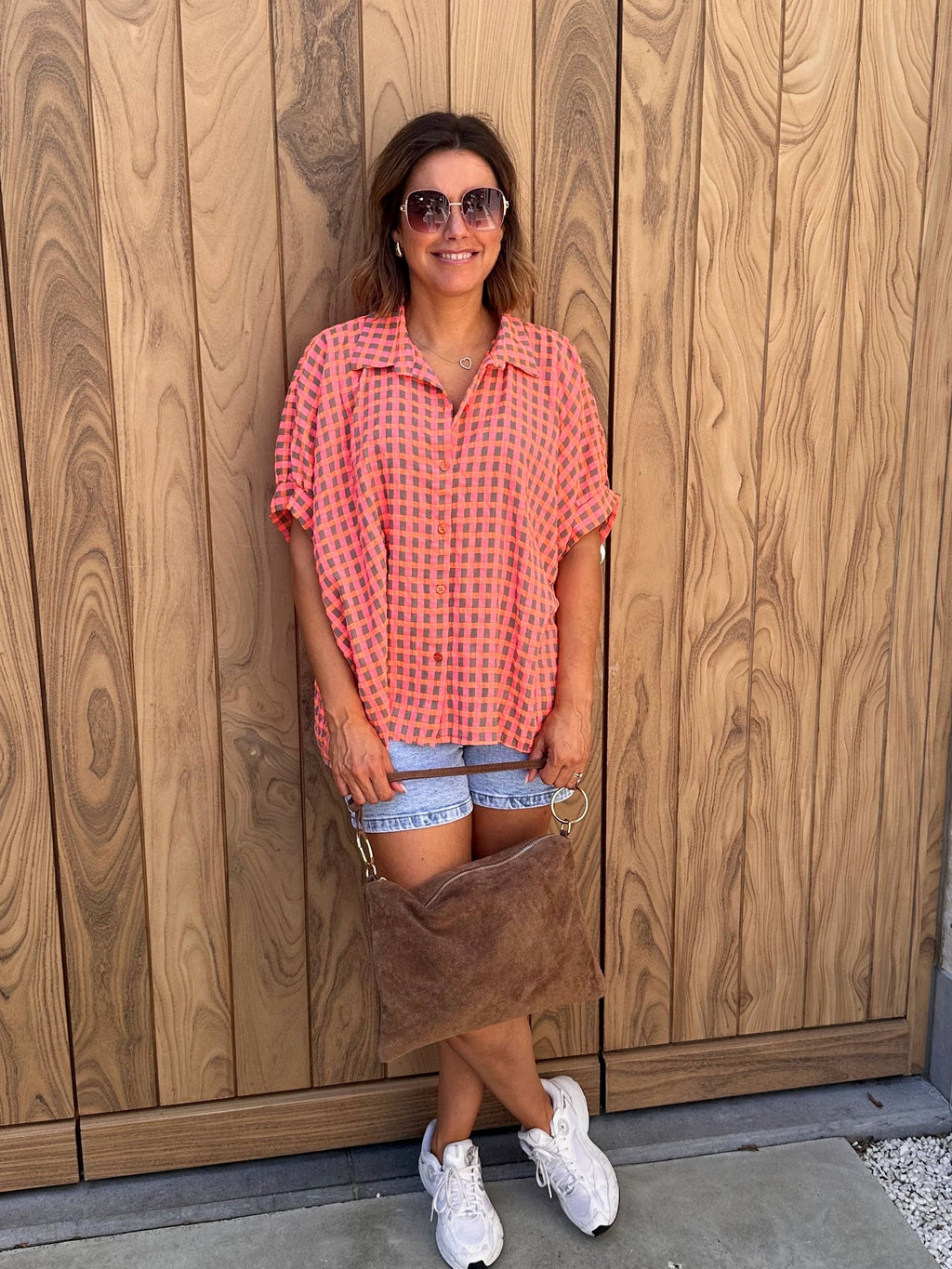 Hemd Céline Orange/Taupe