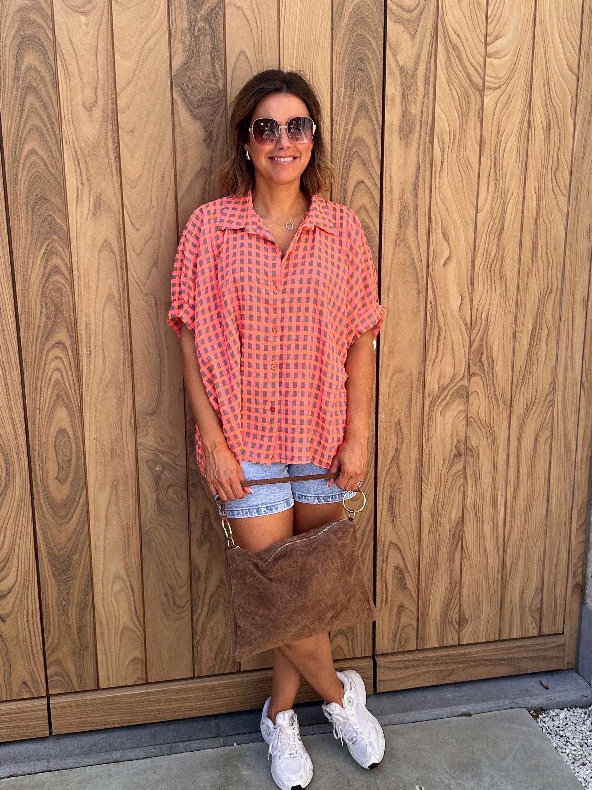 Hemd Céline Orange/Taupe