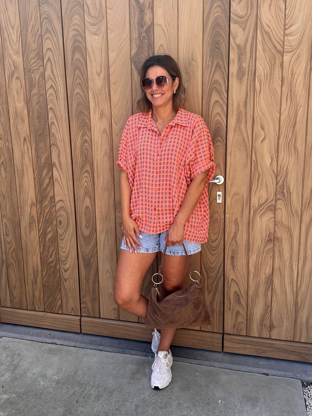 Hemd Céline Orange/Taupe