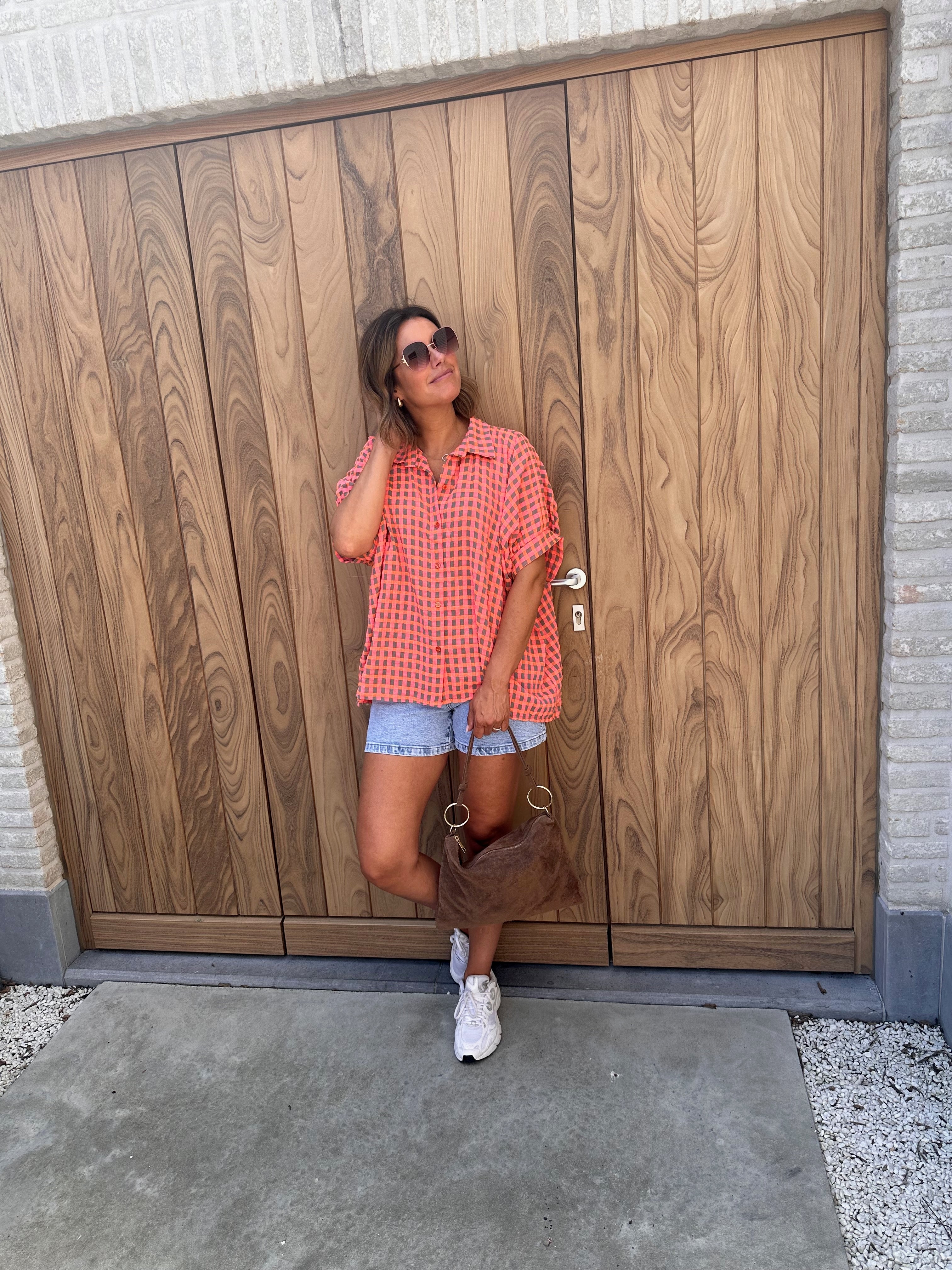 Hemd Céline Orange/Taupe