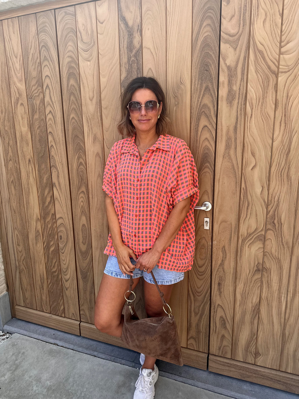 Hemd Céline Orange/Taupe