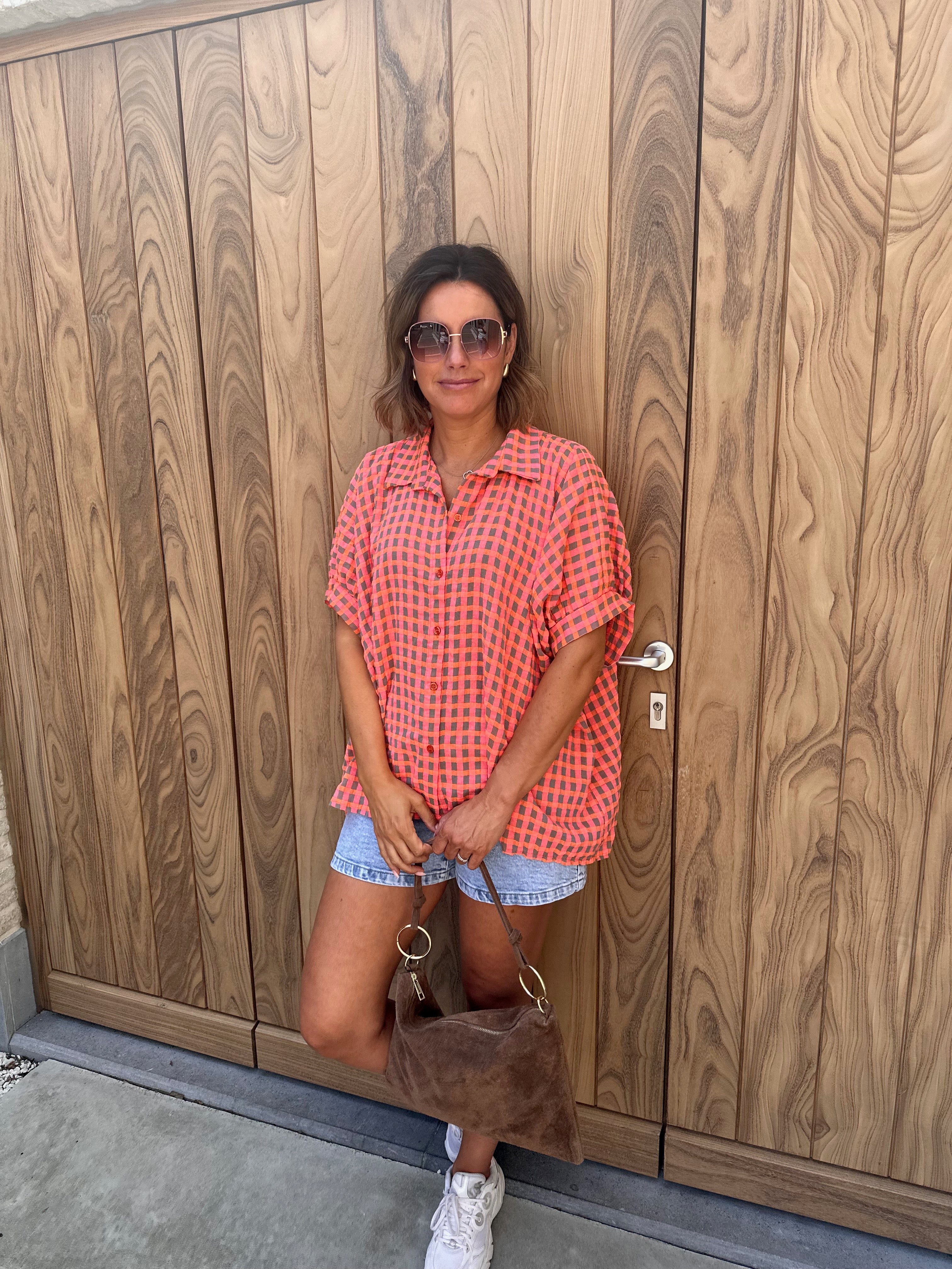 Hemd Céline Orange/Taupe