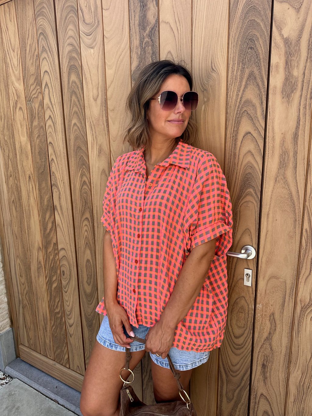 Hemd Céline Orange/Taupe
