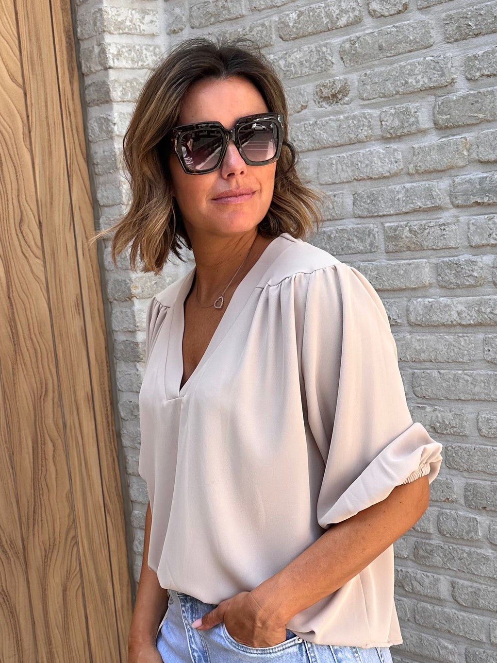Hemd Liene Beige