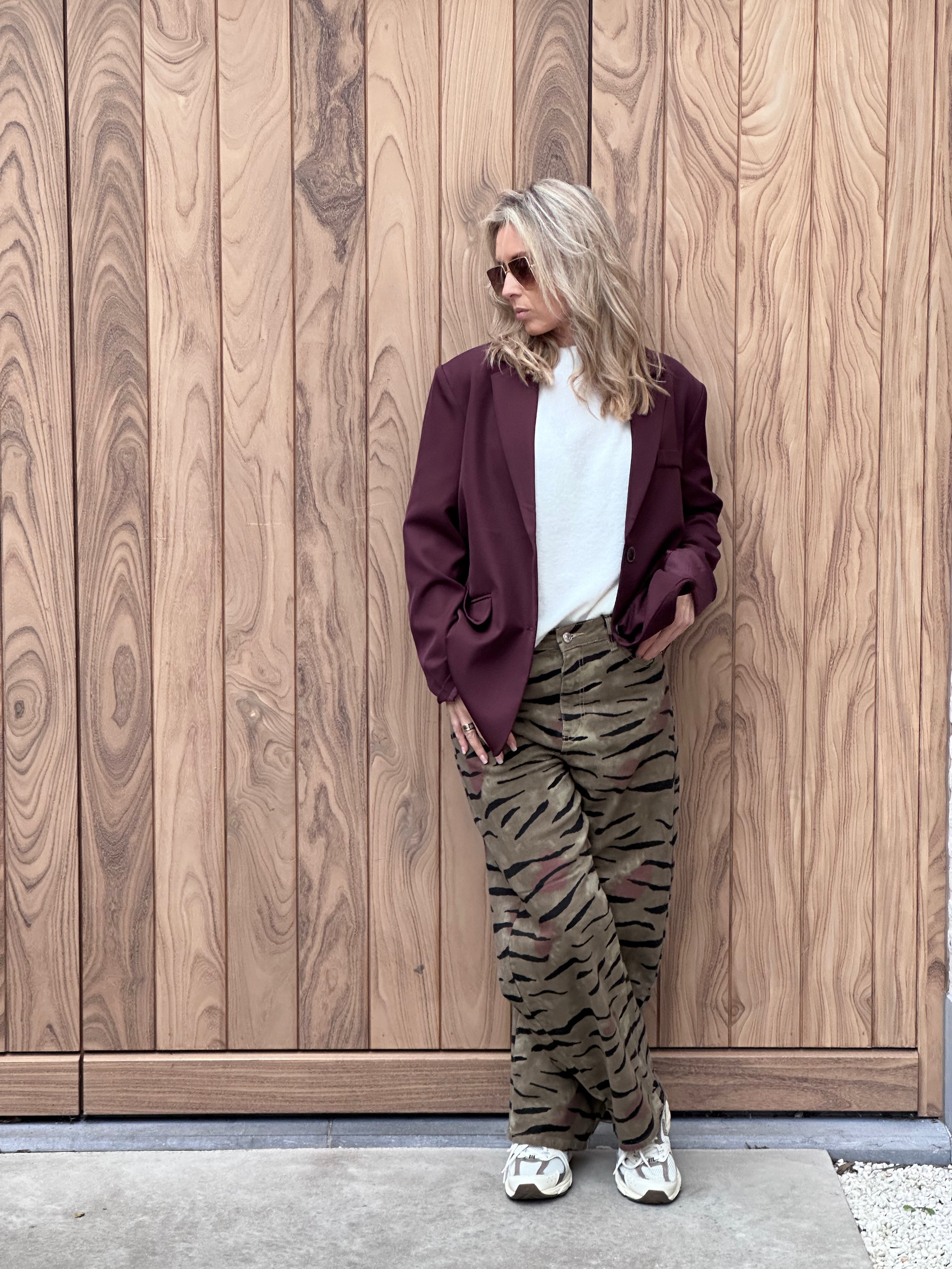 Blazer Caro - Oversized- Bordeaux