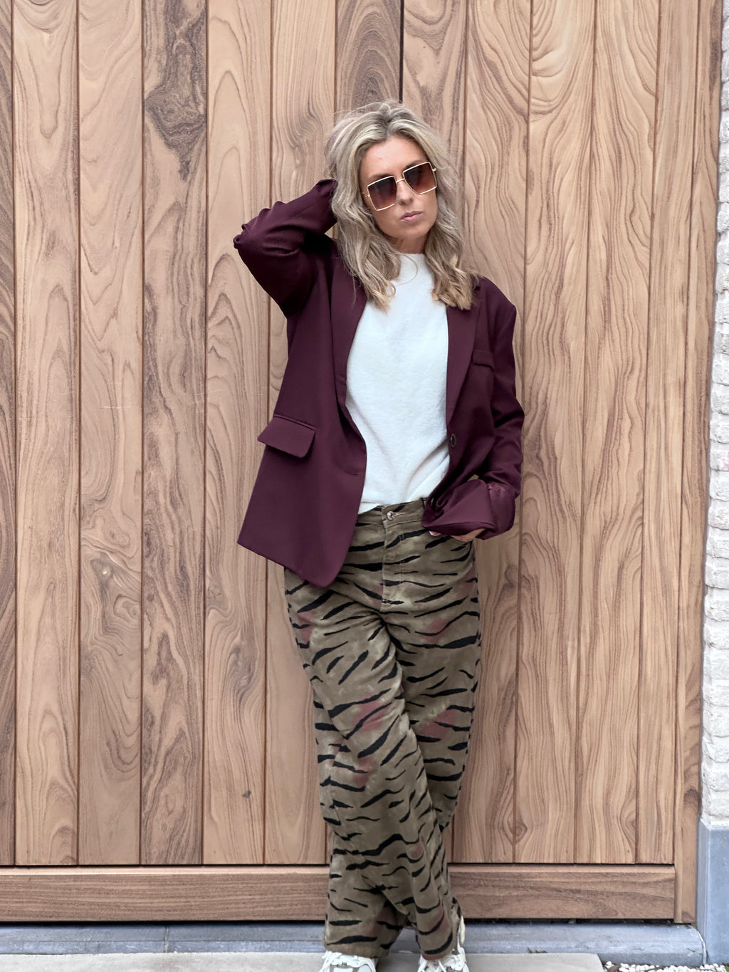 Blazer Caro - Oversized- Bordeaux