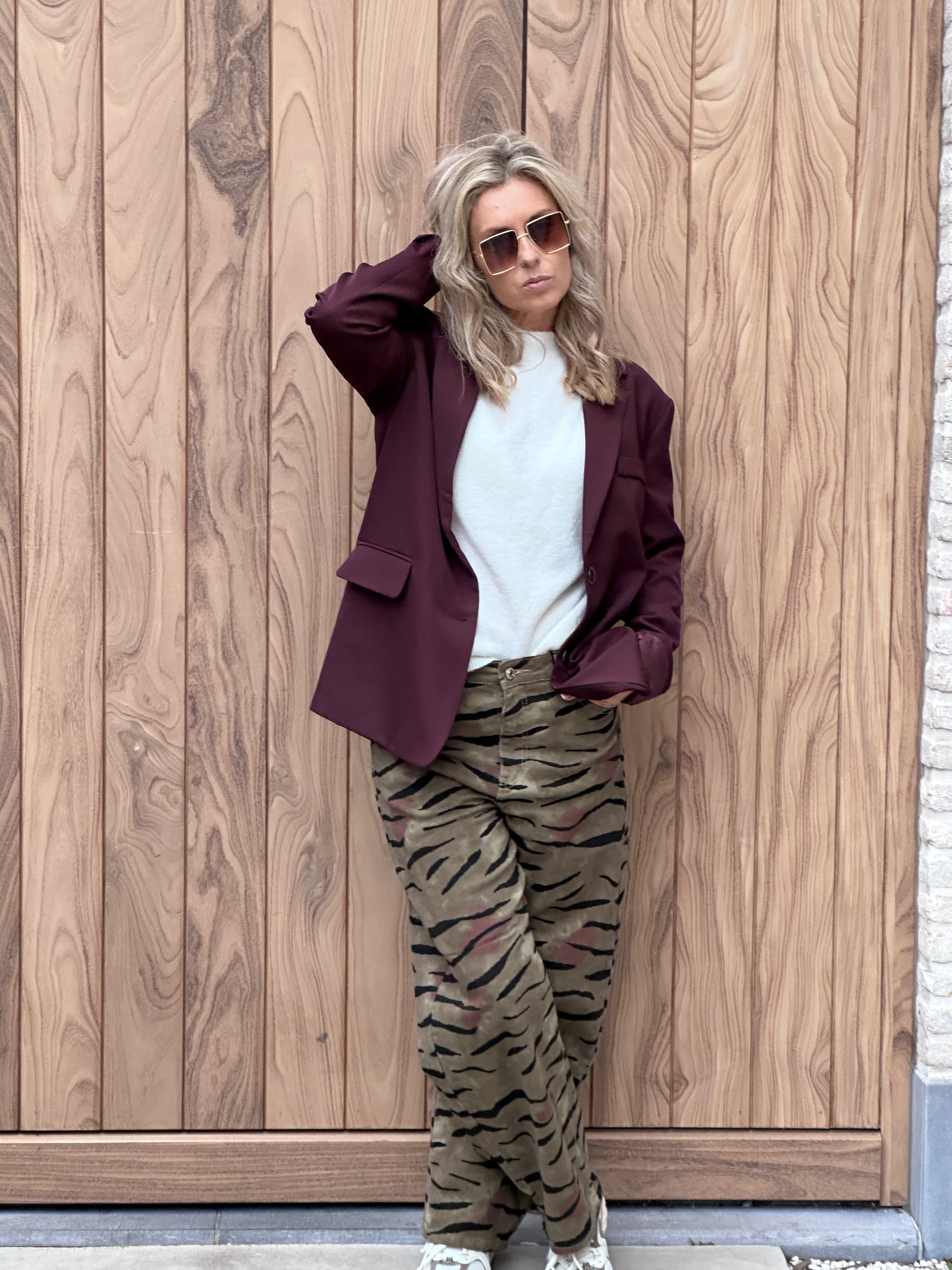 Blazer Caro - Oversized- Bordeaux