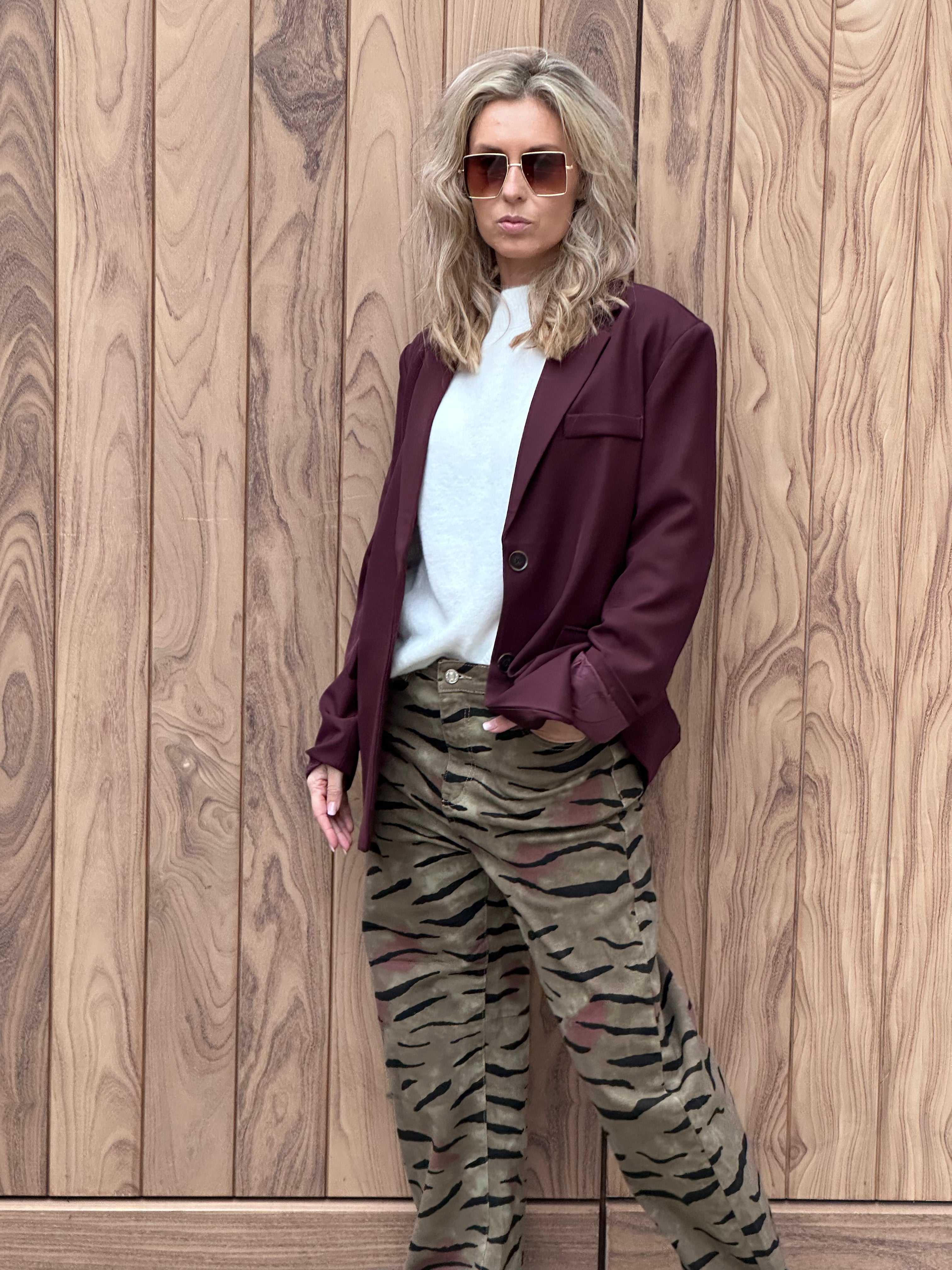 Blazer Caro - Oversized- Bordeaux