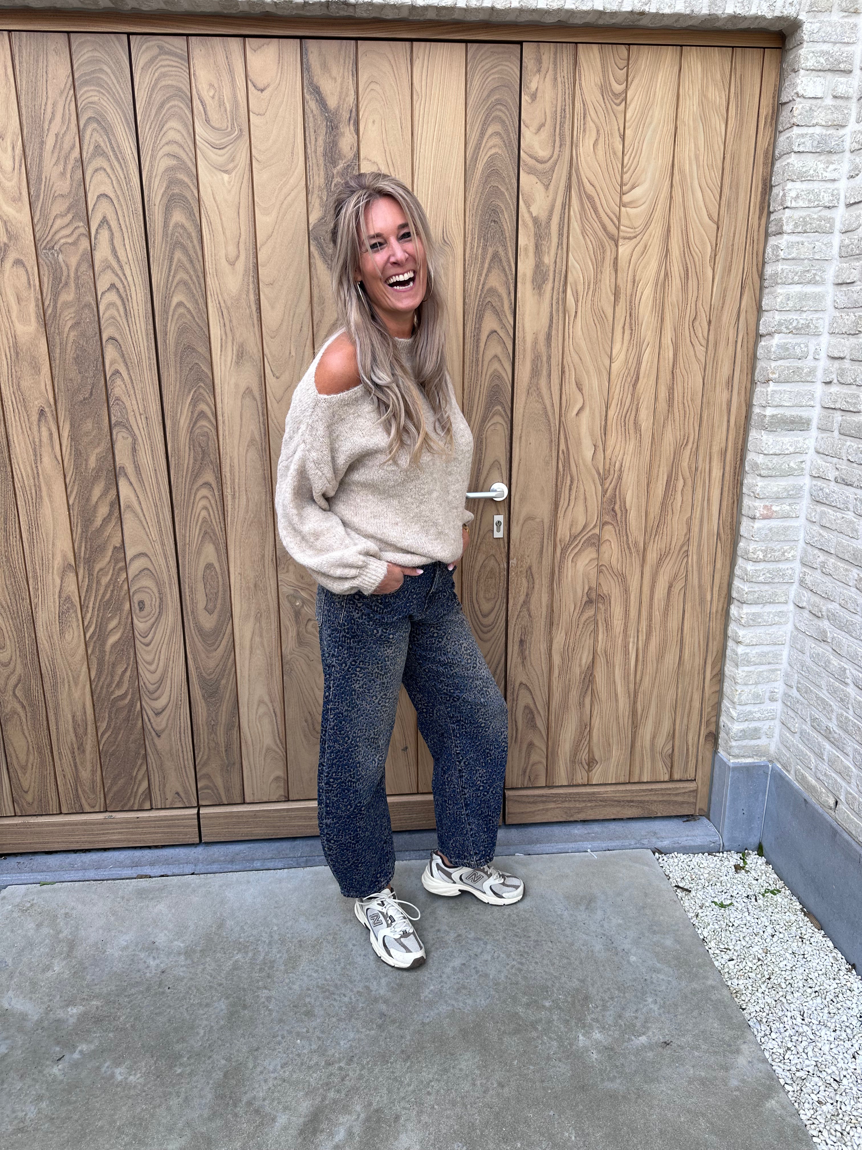 Pull Xoé Beige Offshoulder