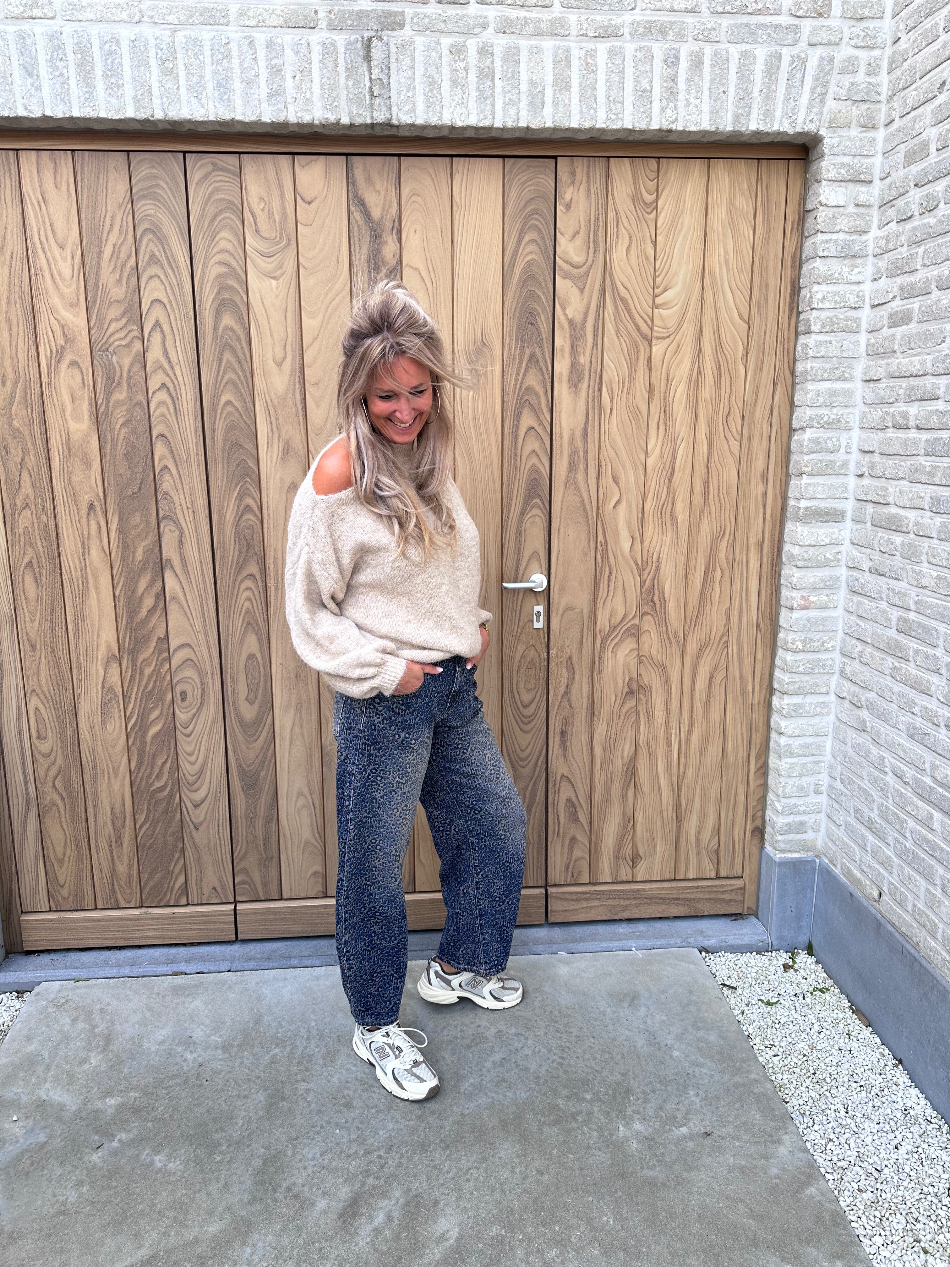 Pull Xoé Beige Offshoulder