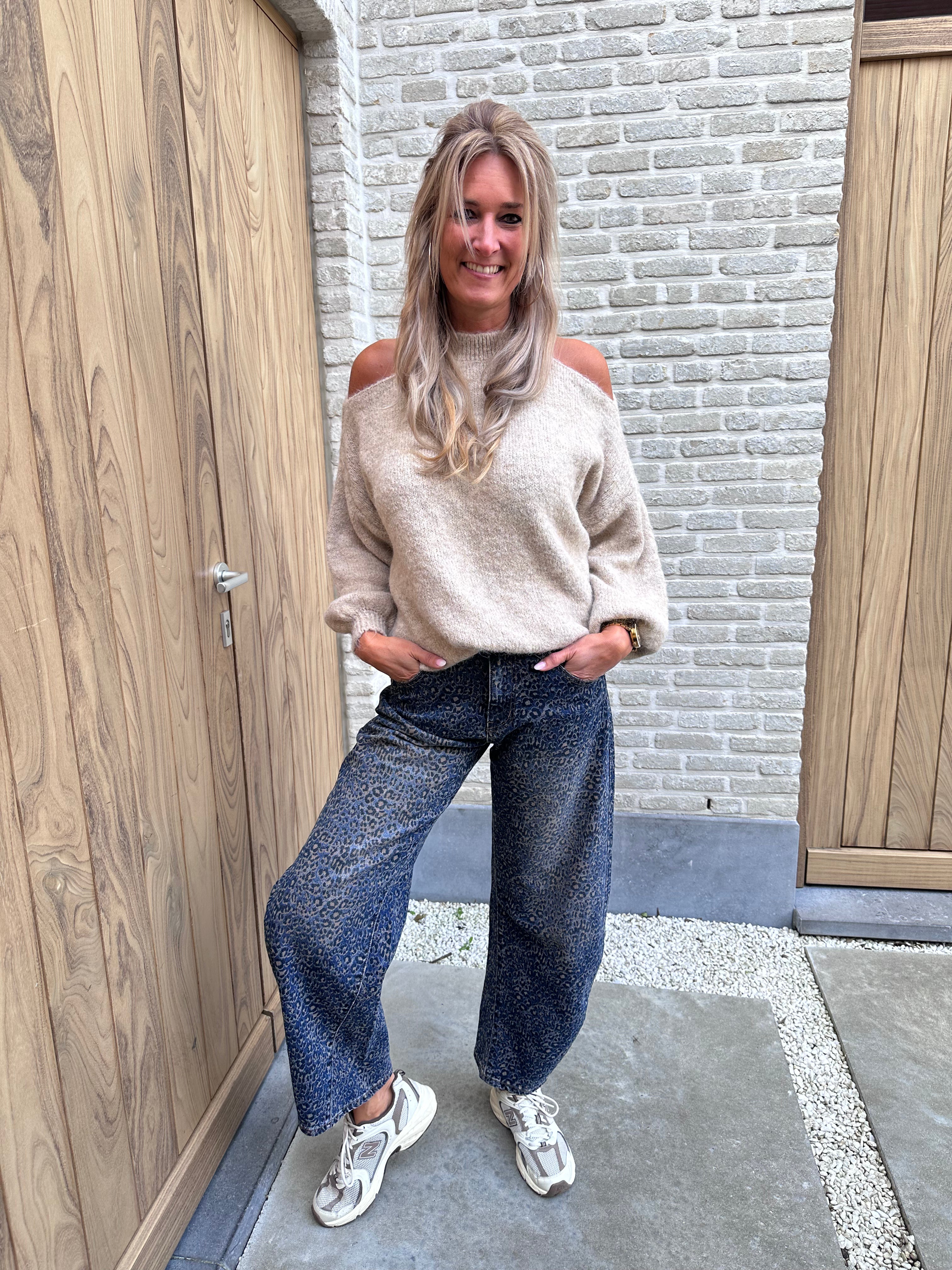 Pull Xoé Beige Offshoulder