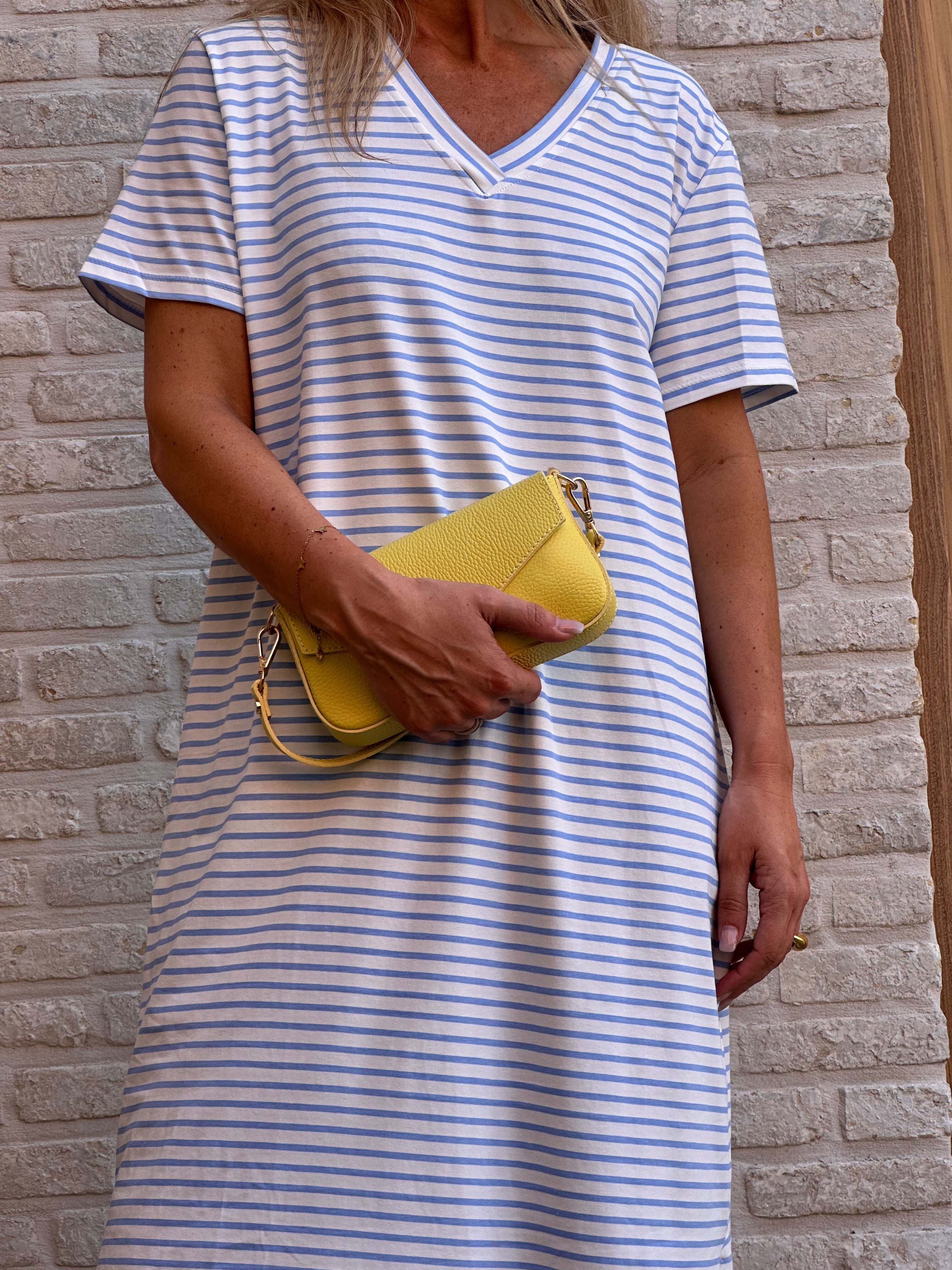 Jurk Lena Stripes Wit/Blauw - Oversized
