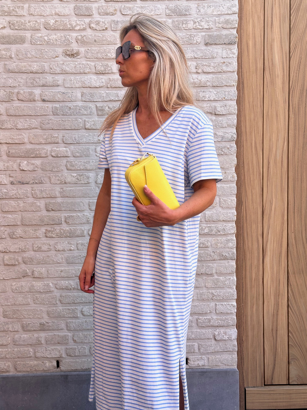 Jurk Lena Stripes Wit/Blauw - Oversized