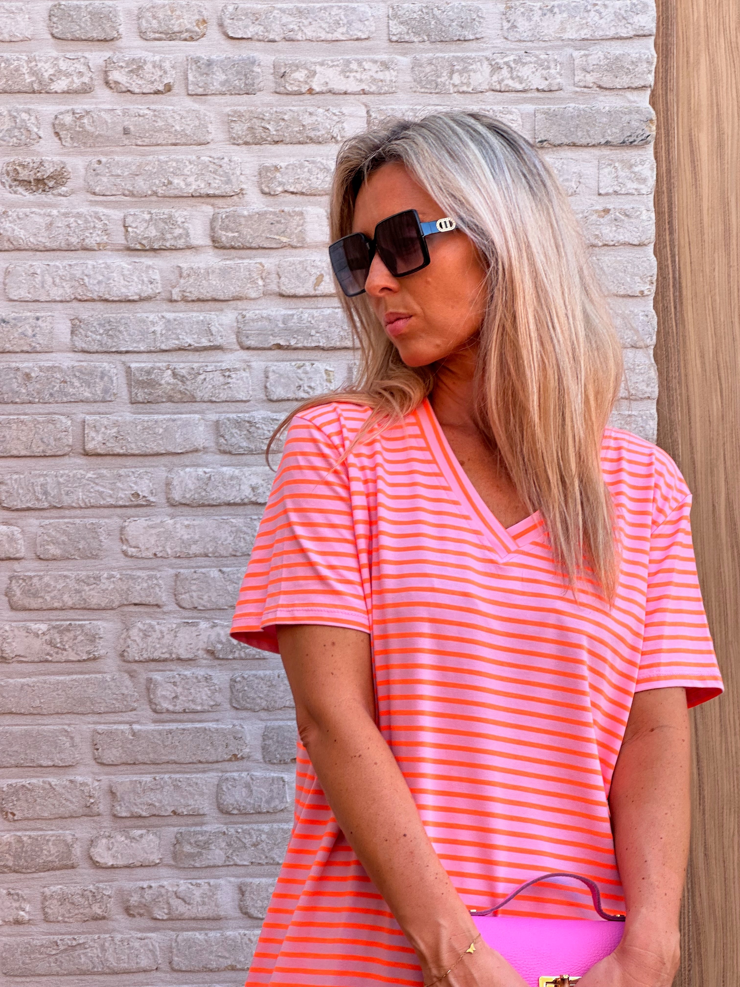 Jurk Lena Stripes Roze/Oranje