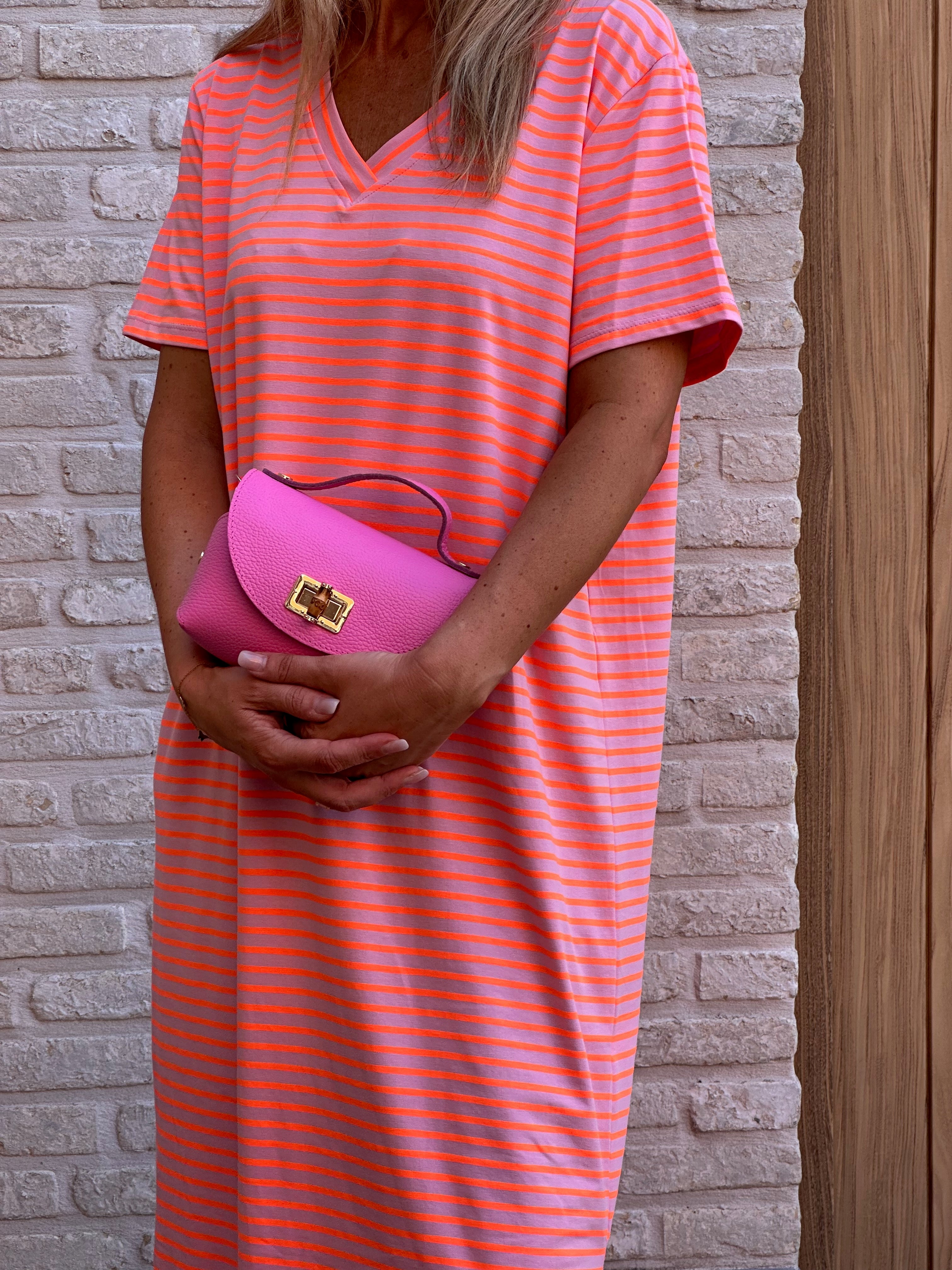 Jurk Lena Stripes Roze/Oranje