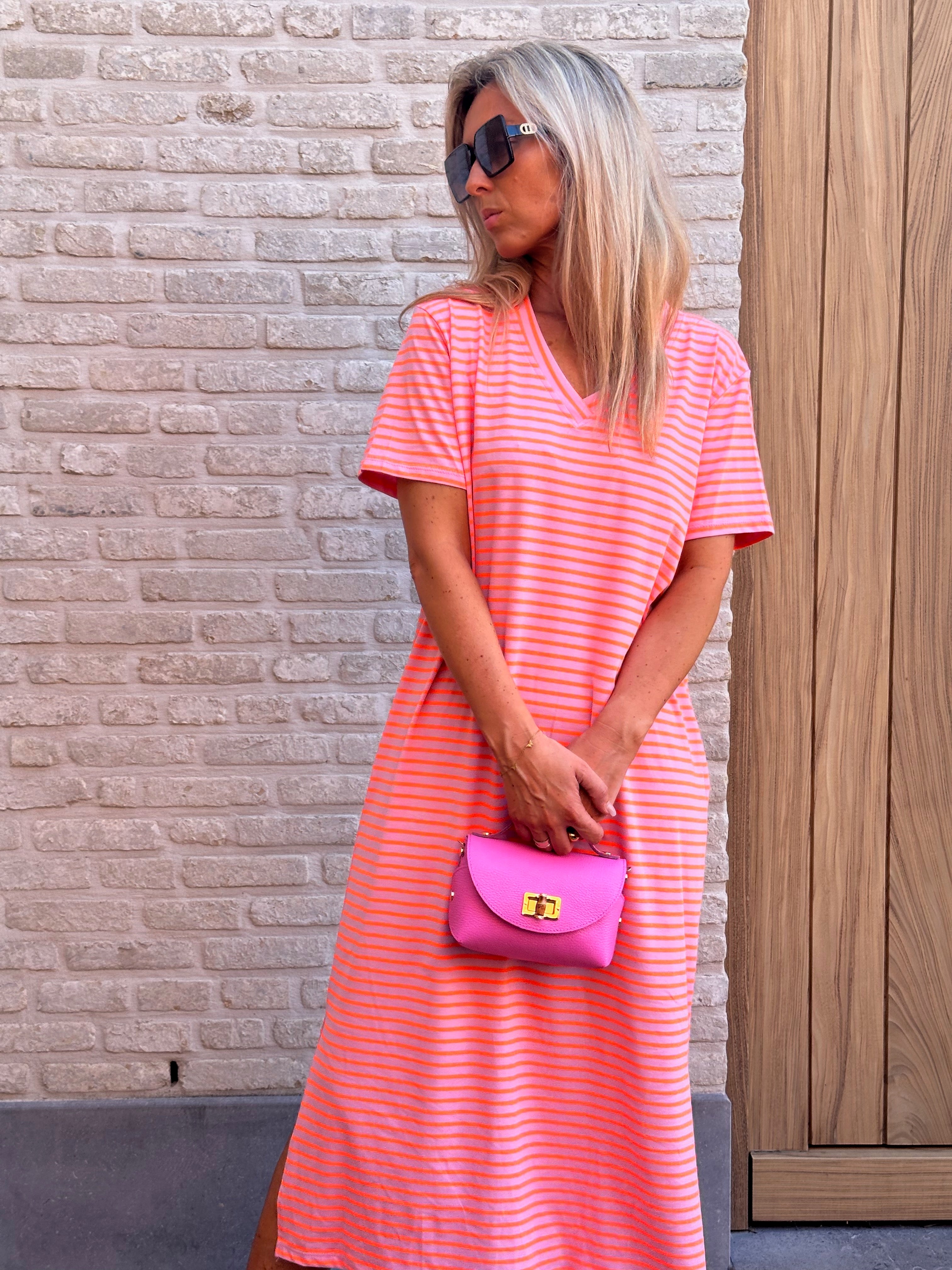 Jurk Lena Stripes Roze/Oranje