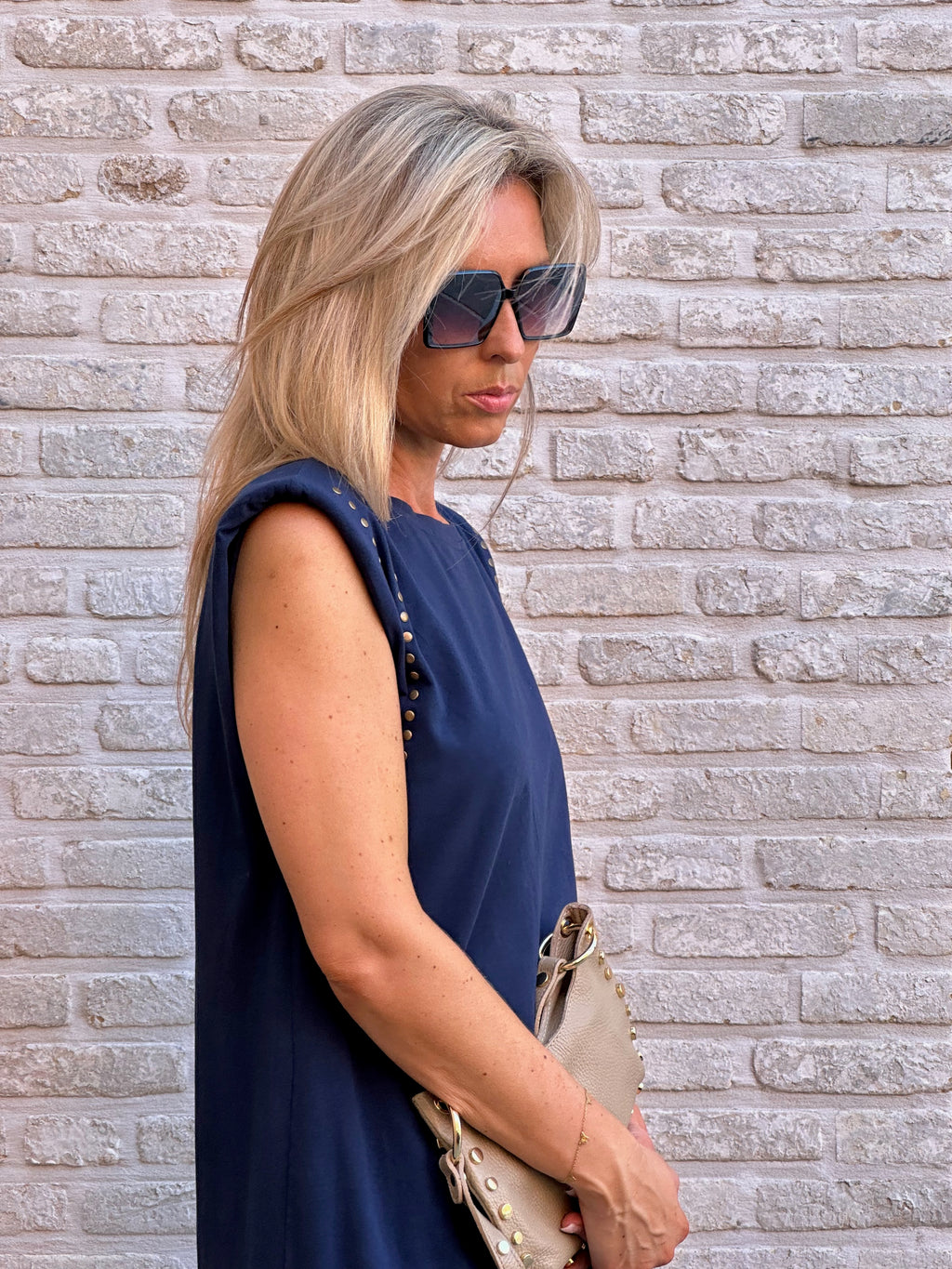 Jurk Allie Studs Marine