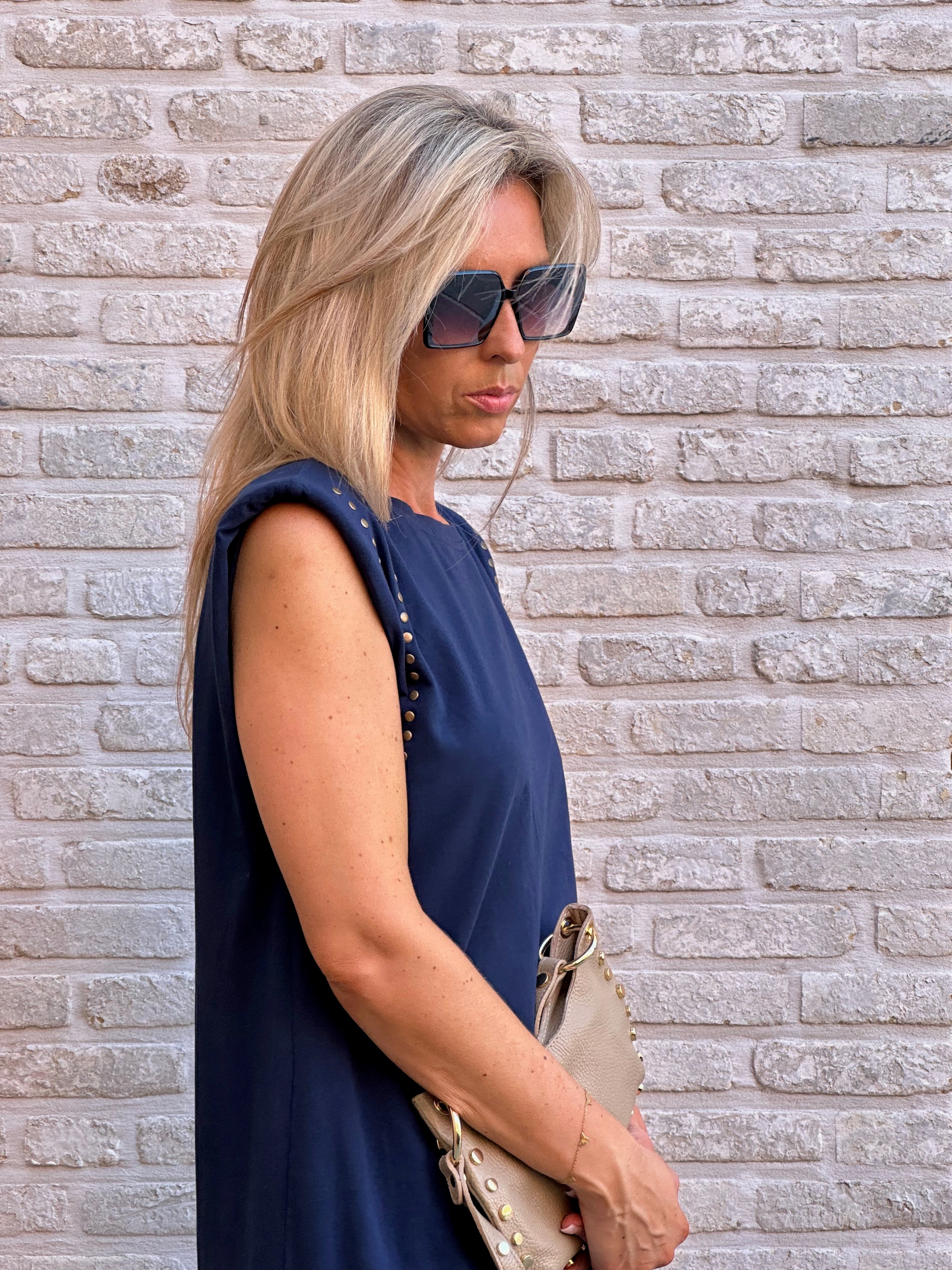 Jurk Allie Studs Marine