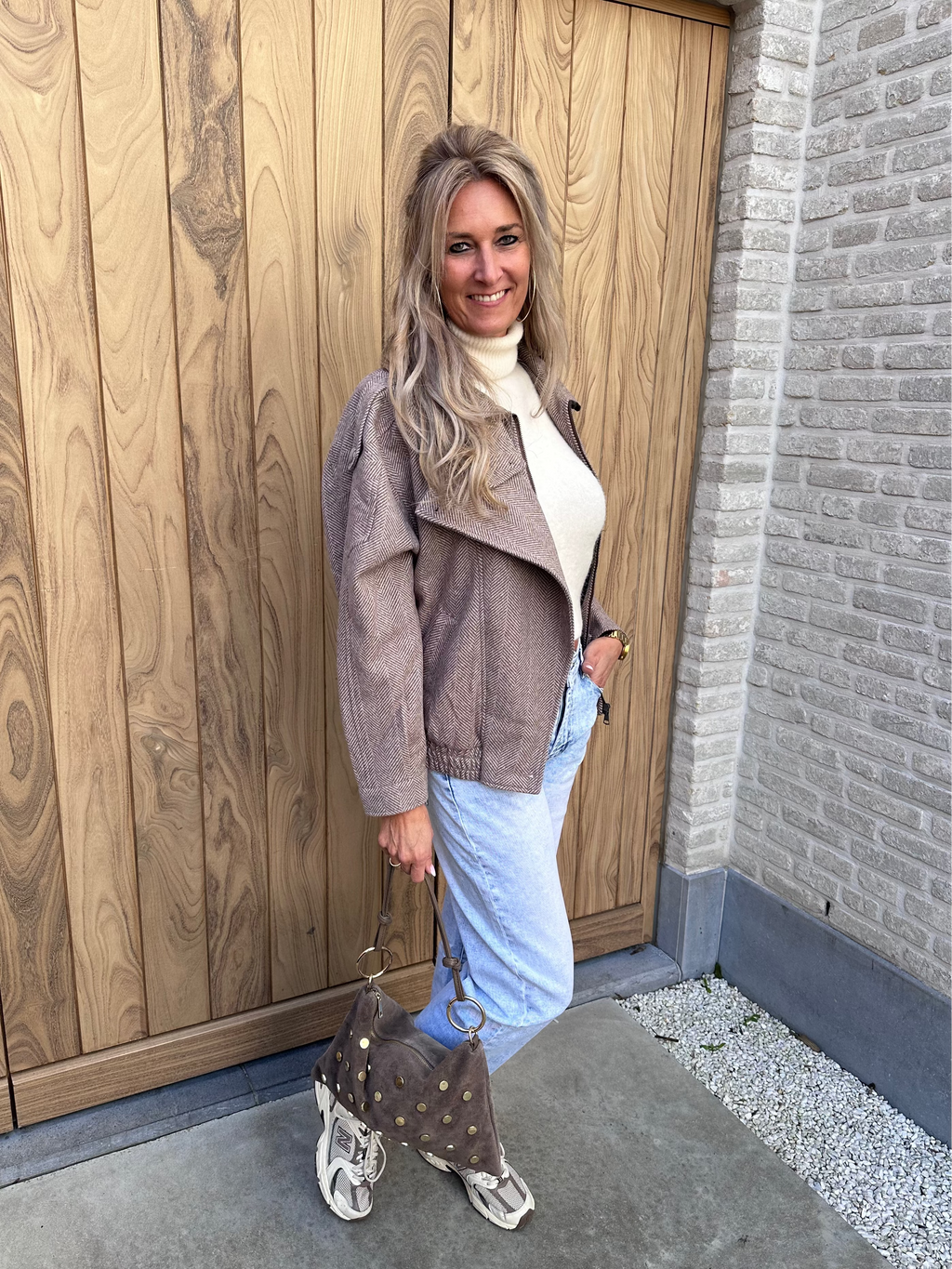 Jasje Faye - Oversized - Visgraat Taupe