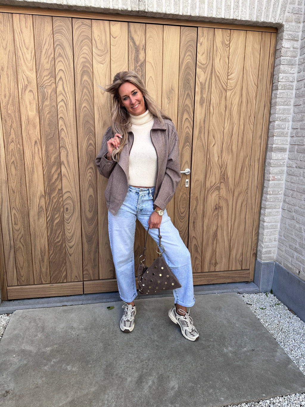 Pull Jolie Rolkraag Beige