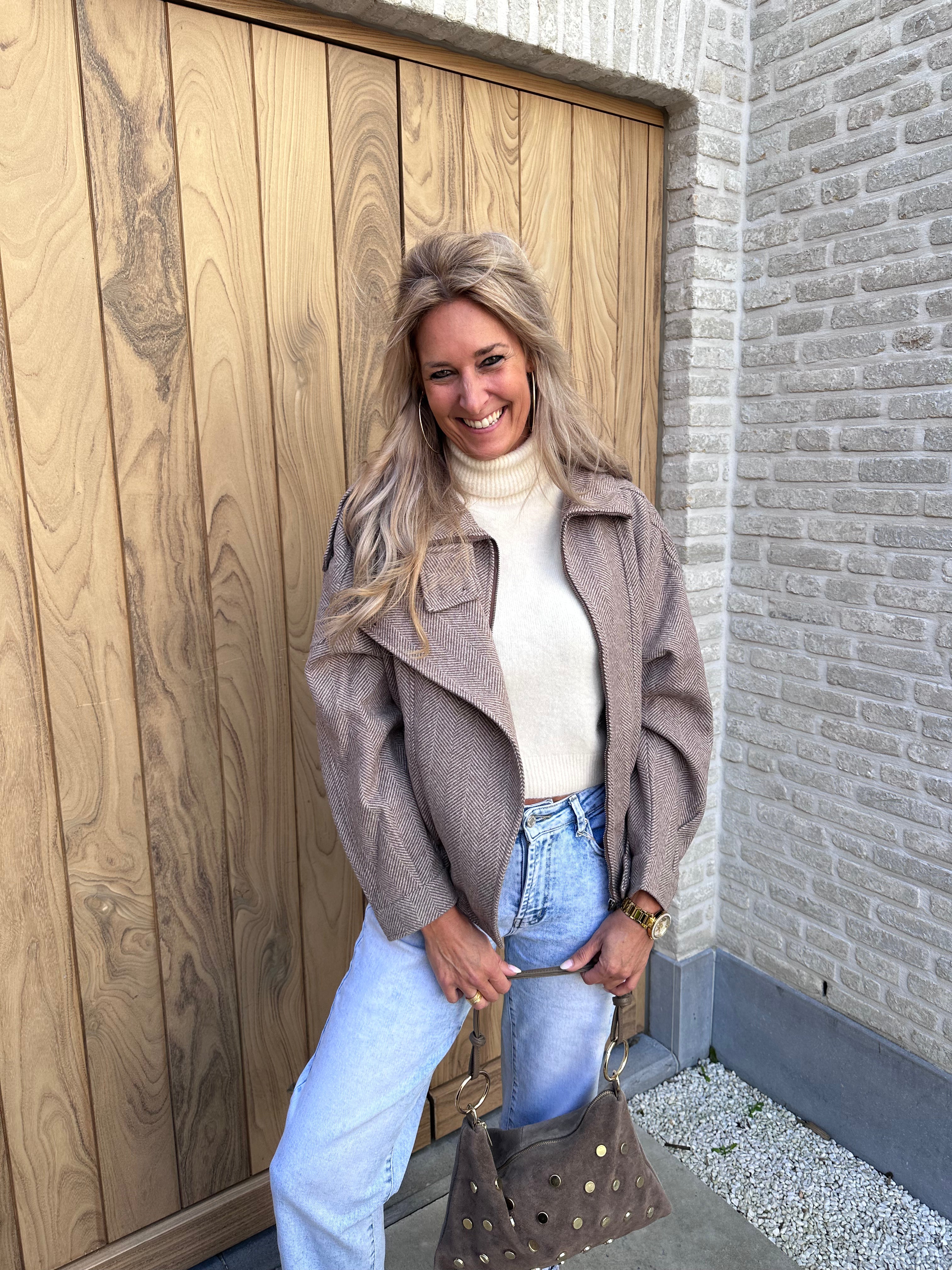 Pull Jolie Rolkraag Beige