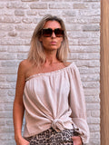 Top Sara Oversized Tetra Beige