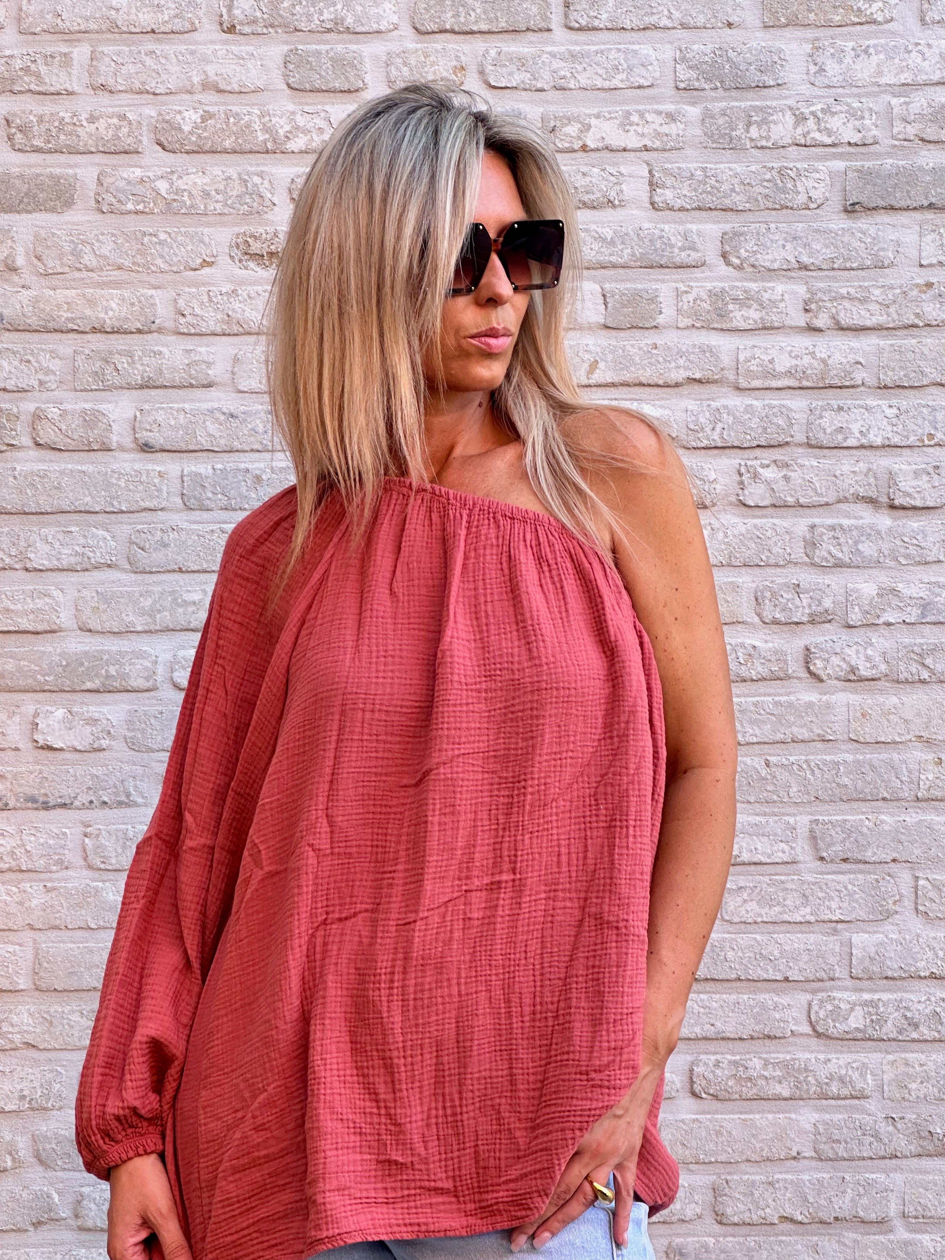 Top Sara Oversized Tetra Terracotta