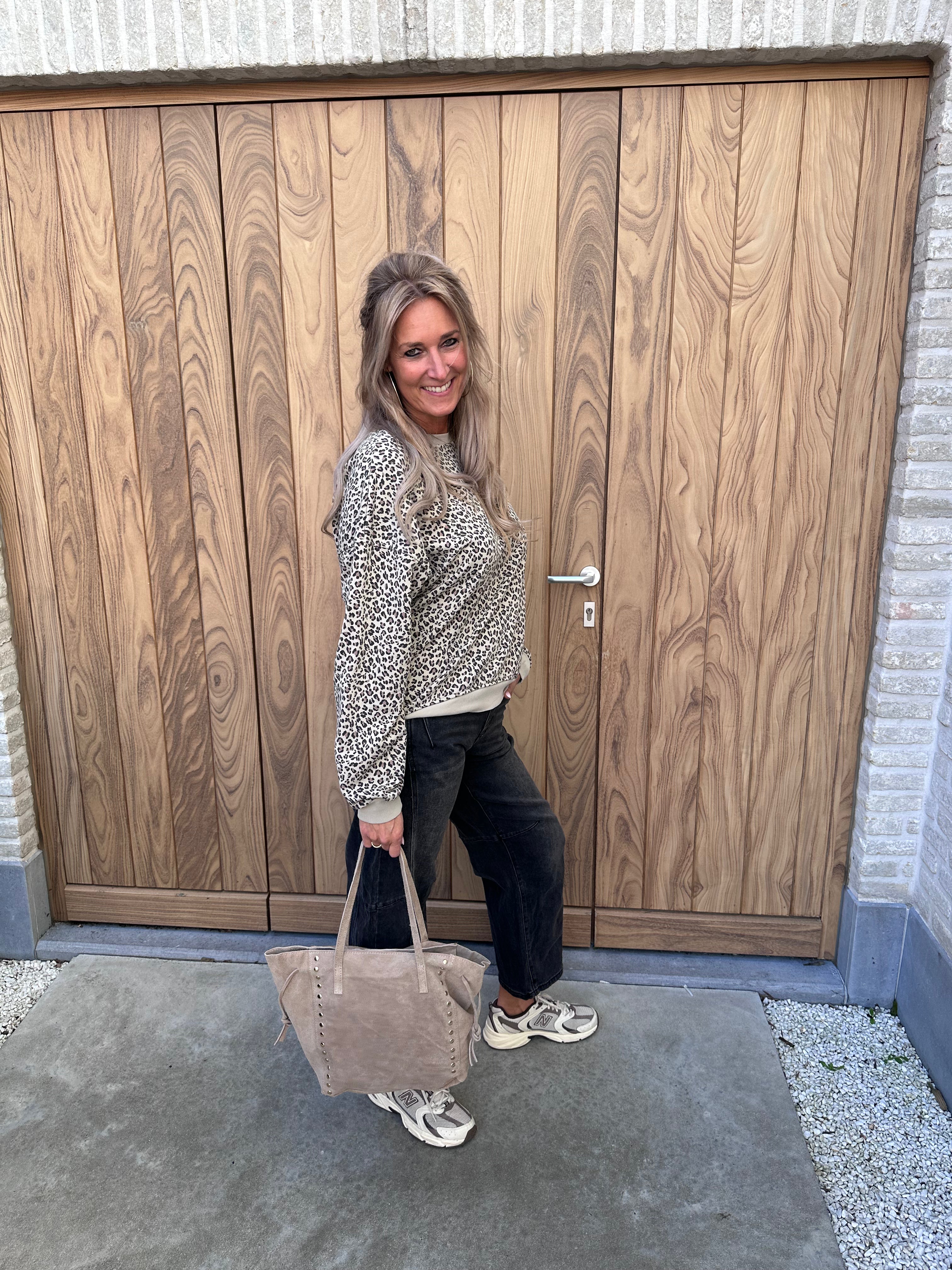Sweater Bente Leopard Beige