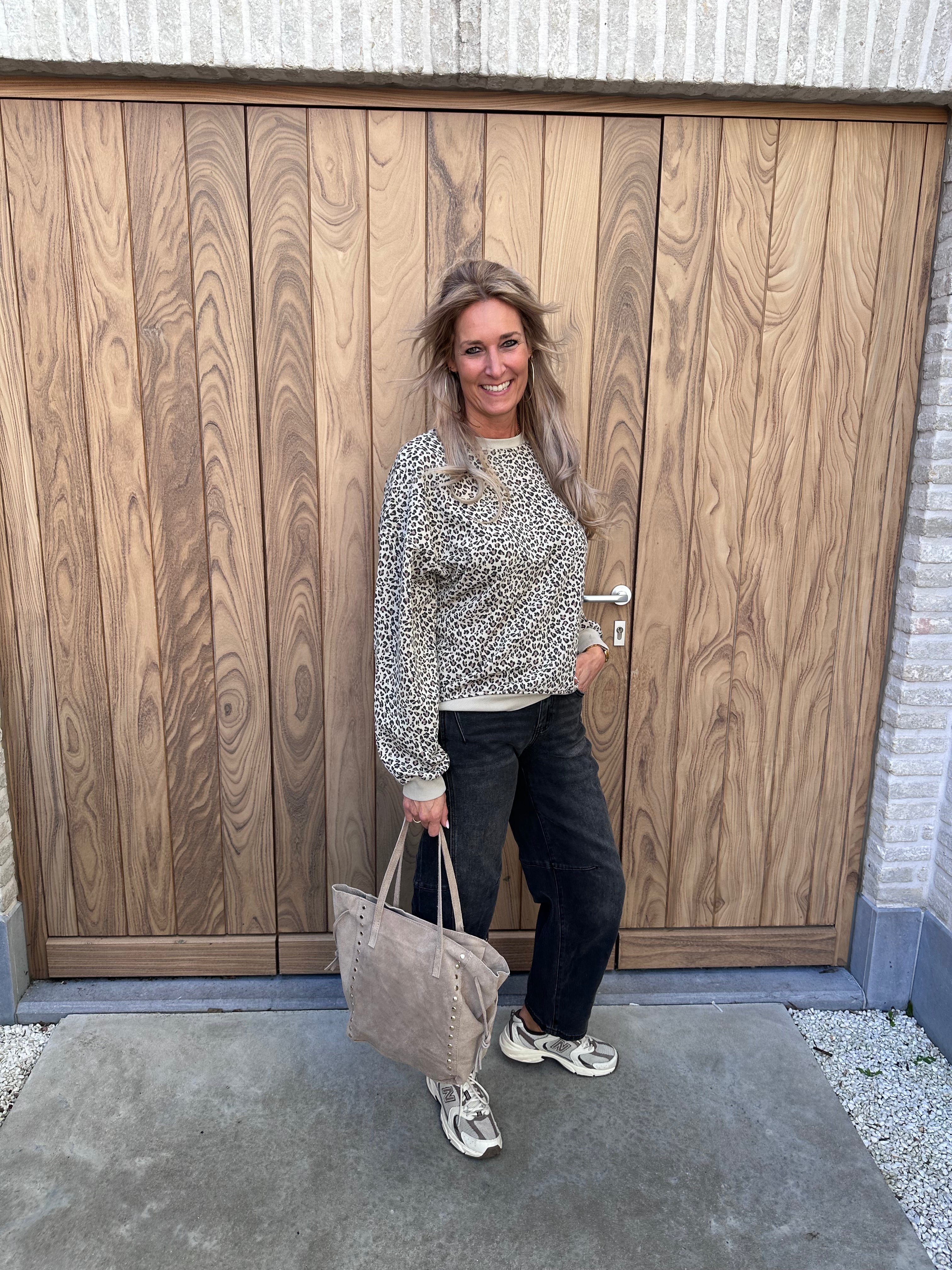 Sweater Bente Leopard Beige