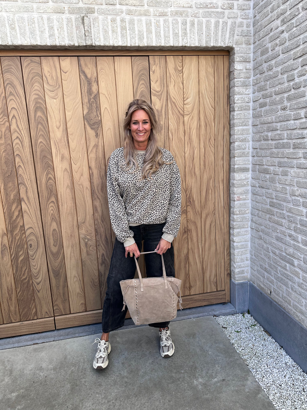 Sweater Bente Leopard Beige