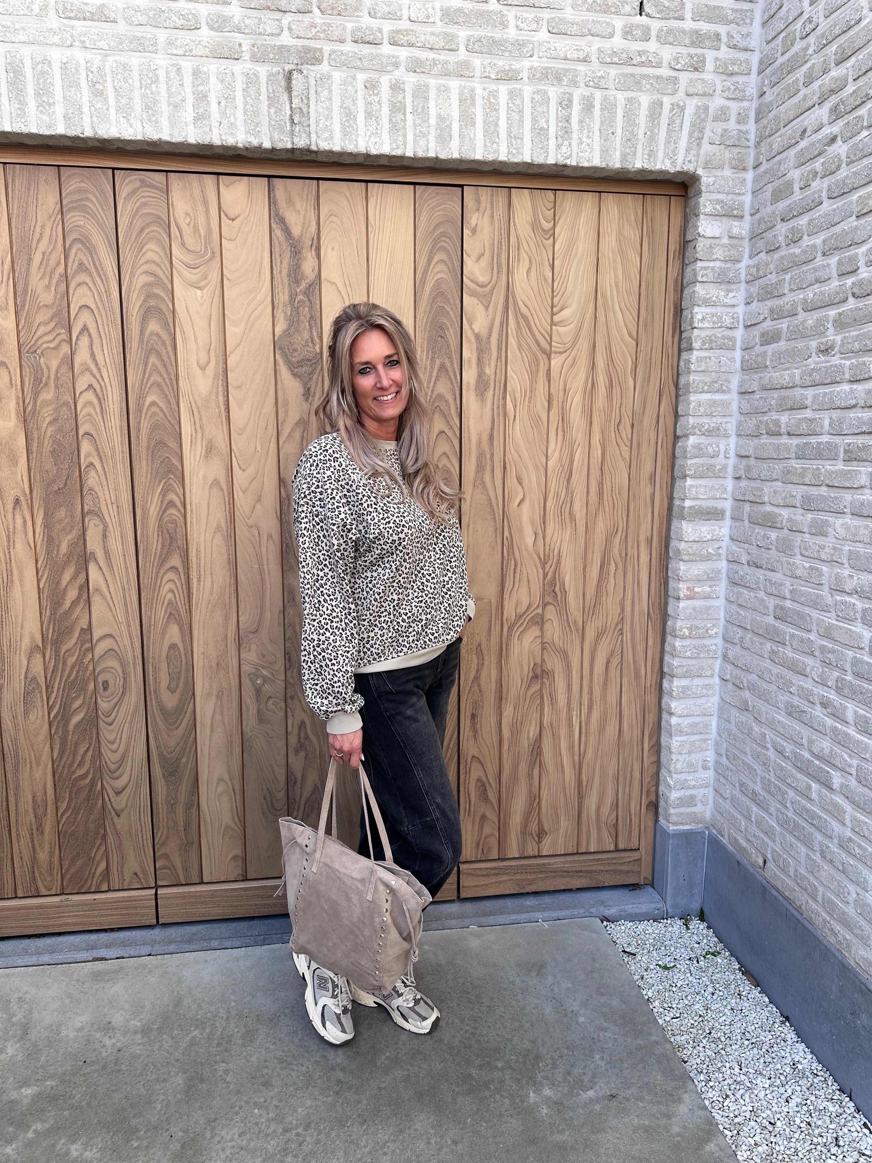 Sweater Bente Leopard Beige