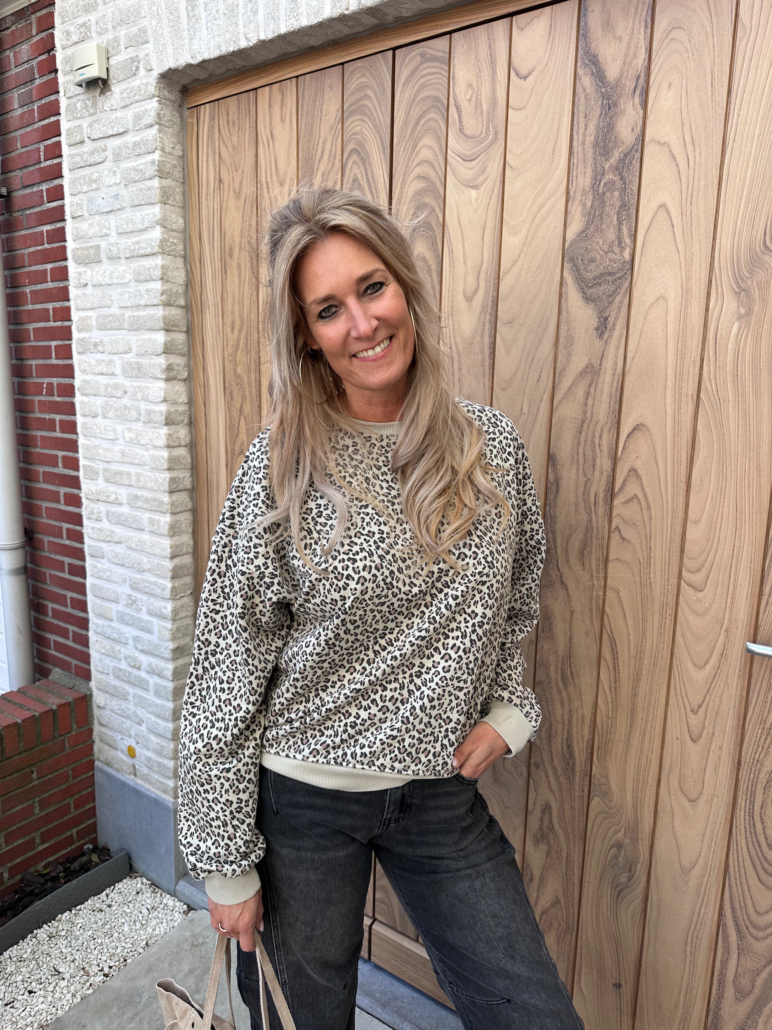 Sweater Bente Leopard Beige