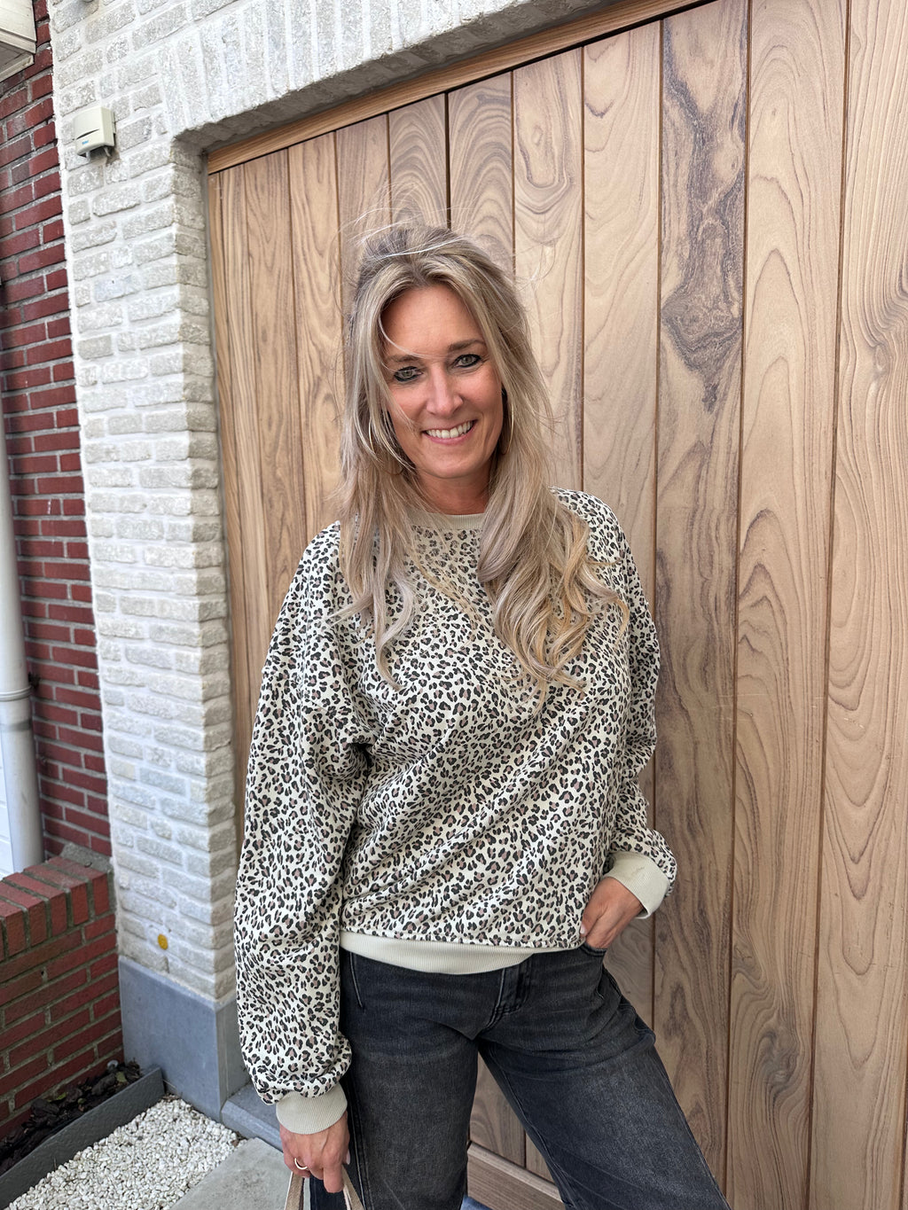Sweater Bente Leopard Beige