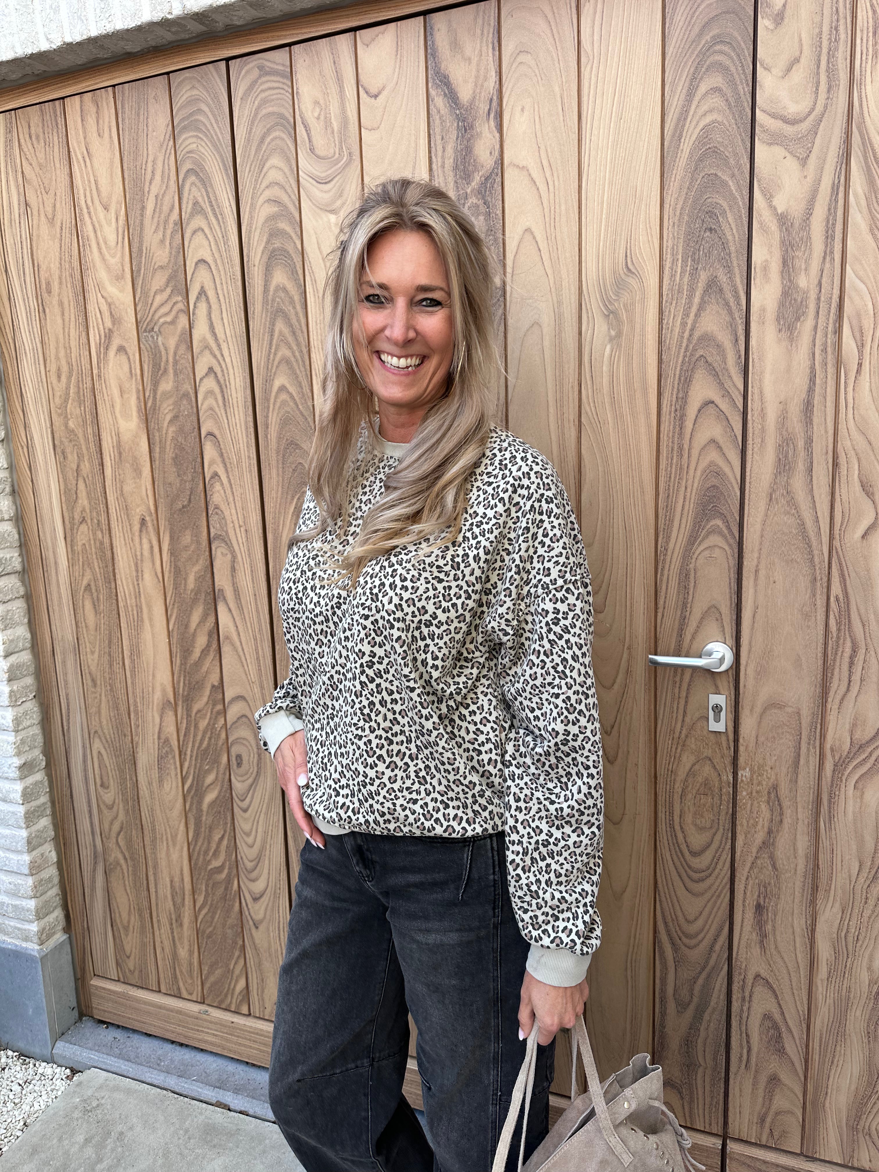 Sweater Bente Leopard Beige