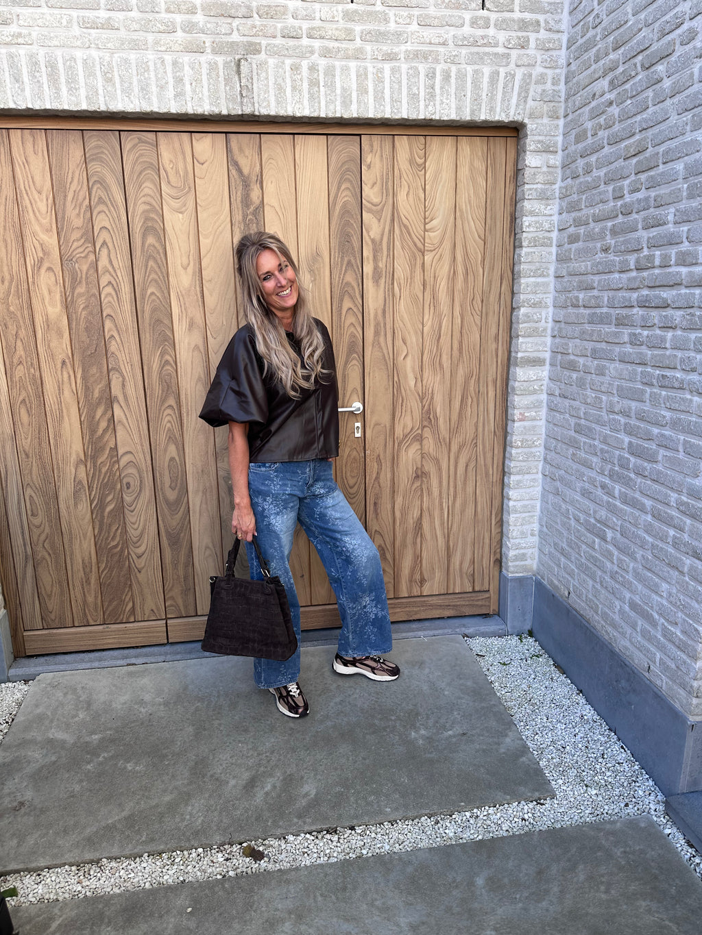 Hemd Kelly Fakeleather brown