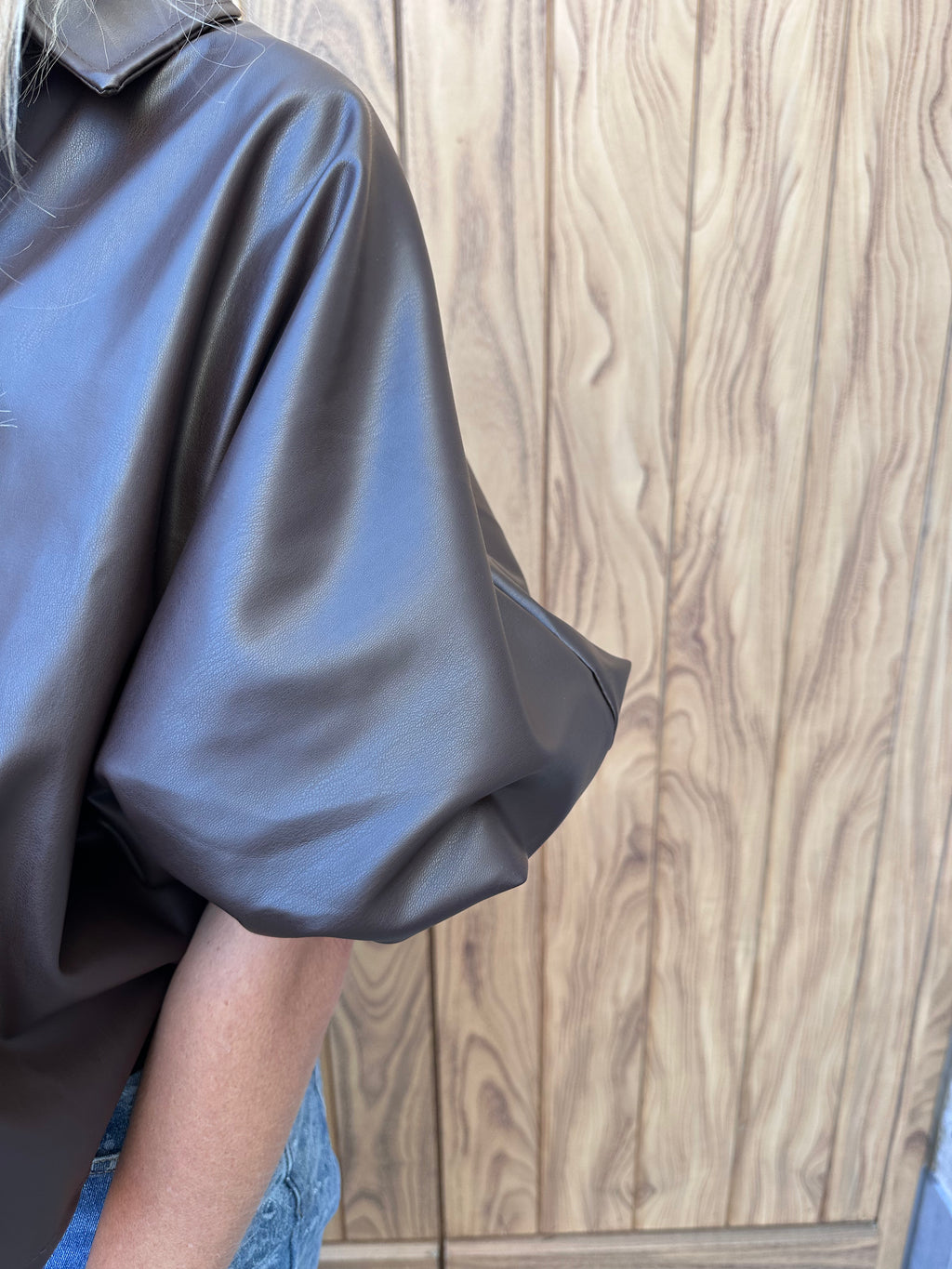 Hemd Kelly Fakeleather brown