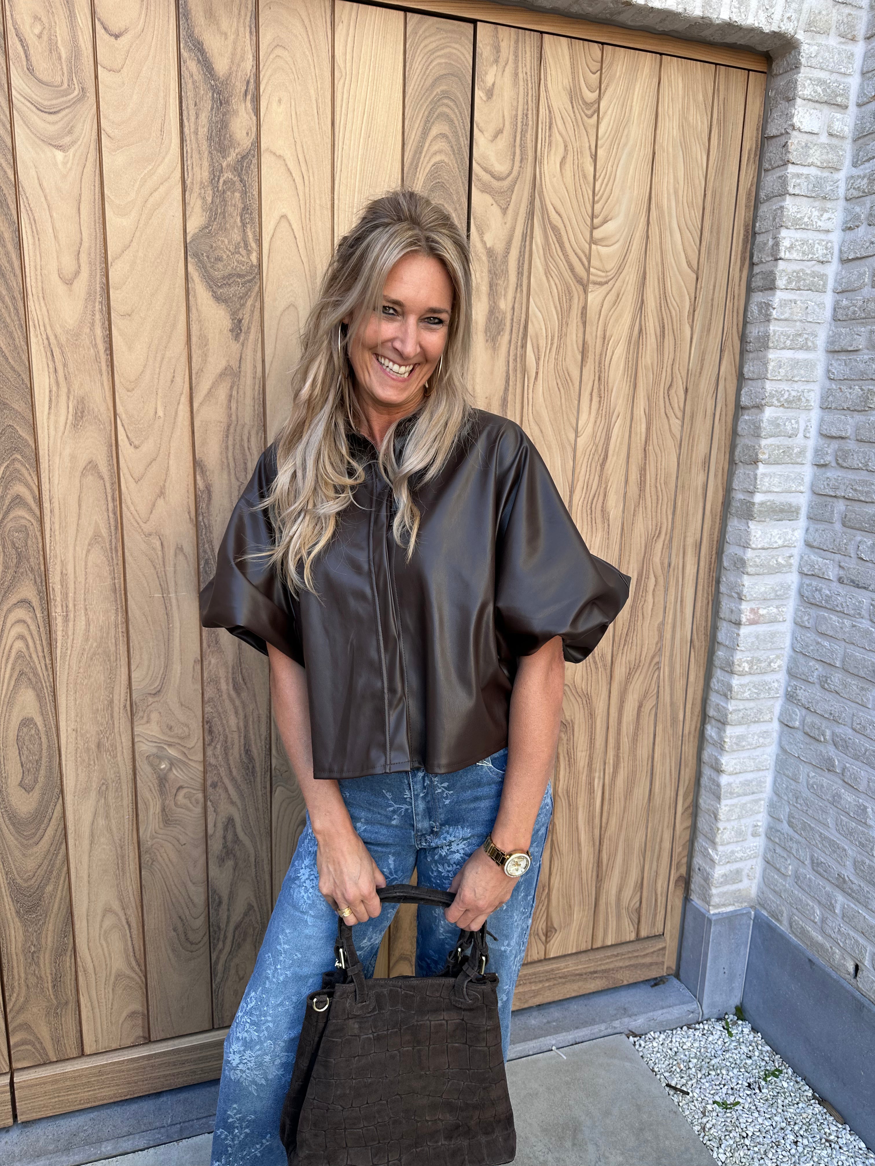 Hemd Kelly Fakeleather brown