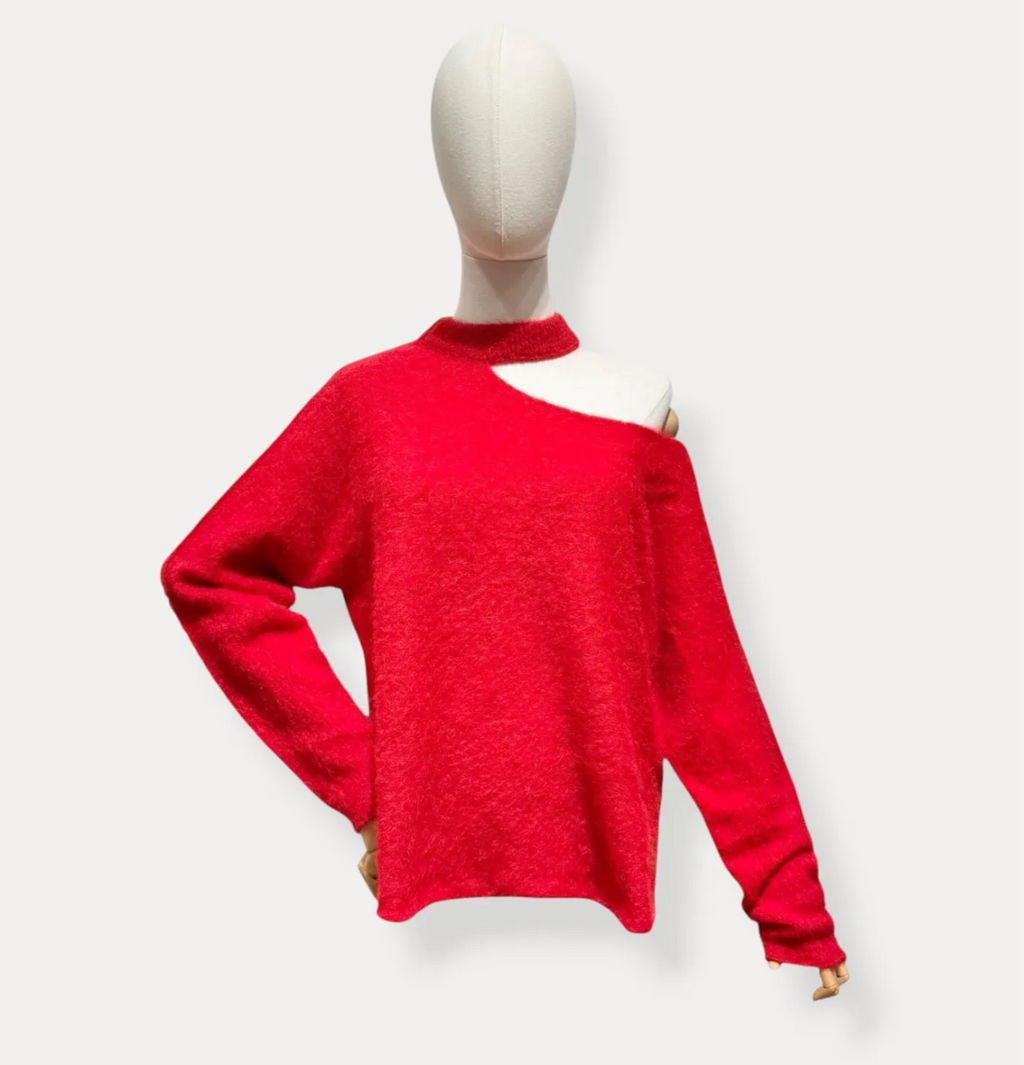 Pull Bé Red Offshoulder