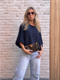 T-shirt Zoé Oversized Marine - kort model