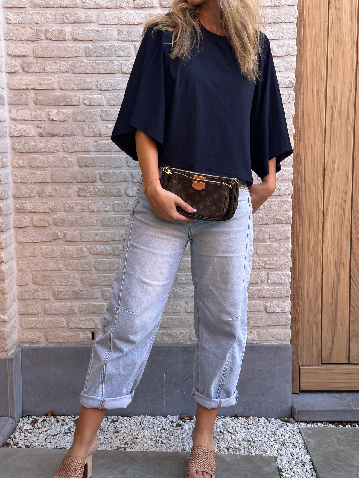 T-shirt Zoé Oversized Marine - kort model