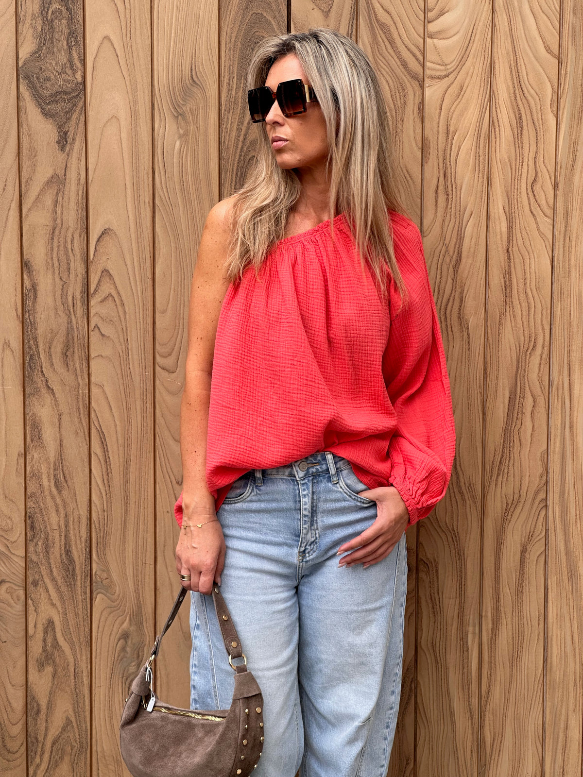 Top Sara Oversized Tetra Coral