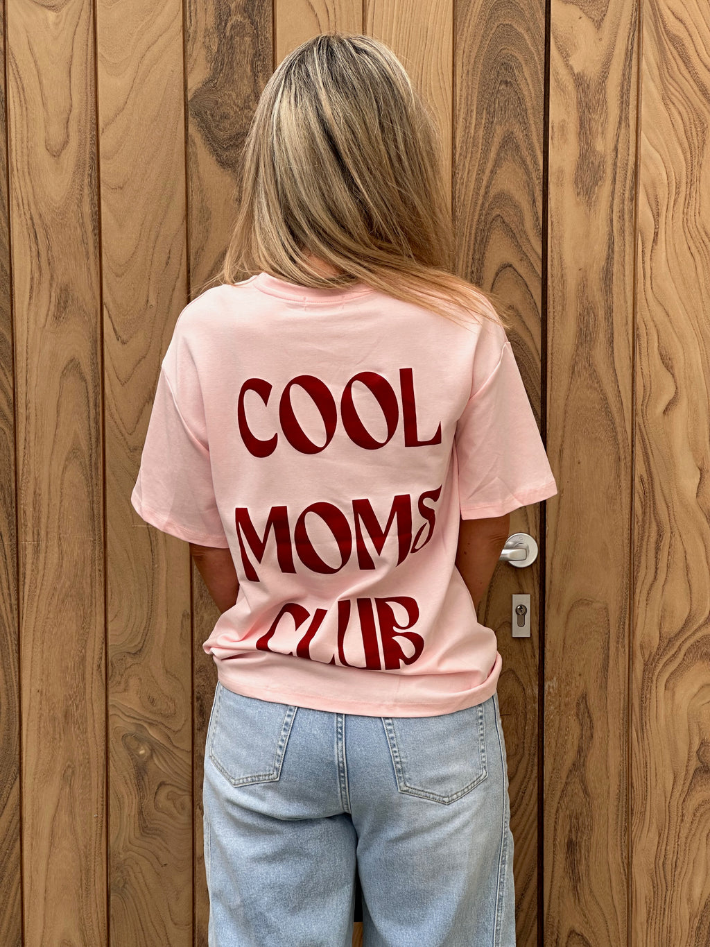 T-shirt Cool Moms Club Roze