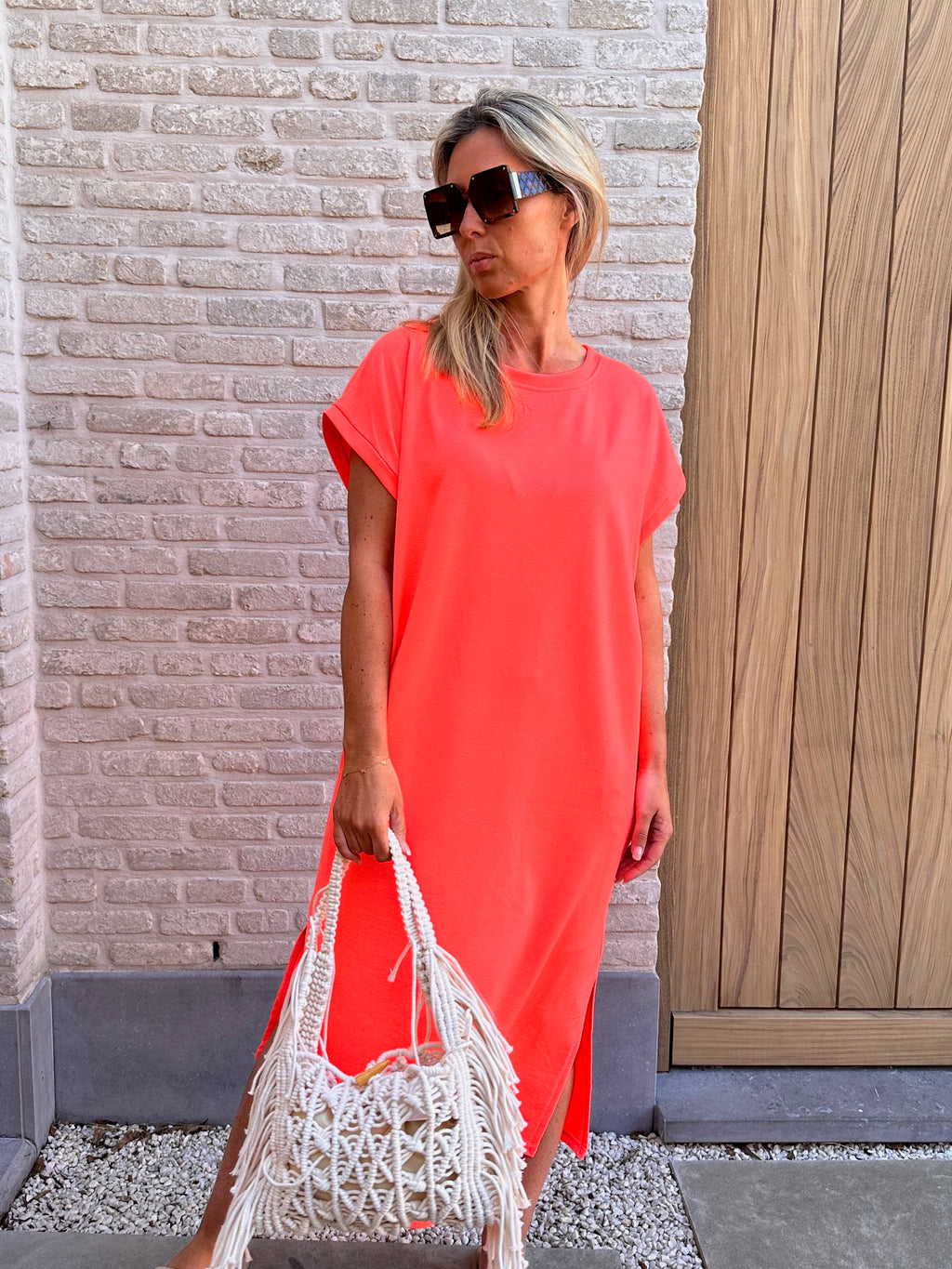 Jurk Vivi Oversized fluo pasteque