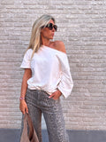 Sweatern Offshoulder Oversized Yana Wit korte mouw