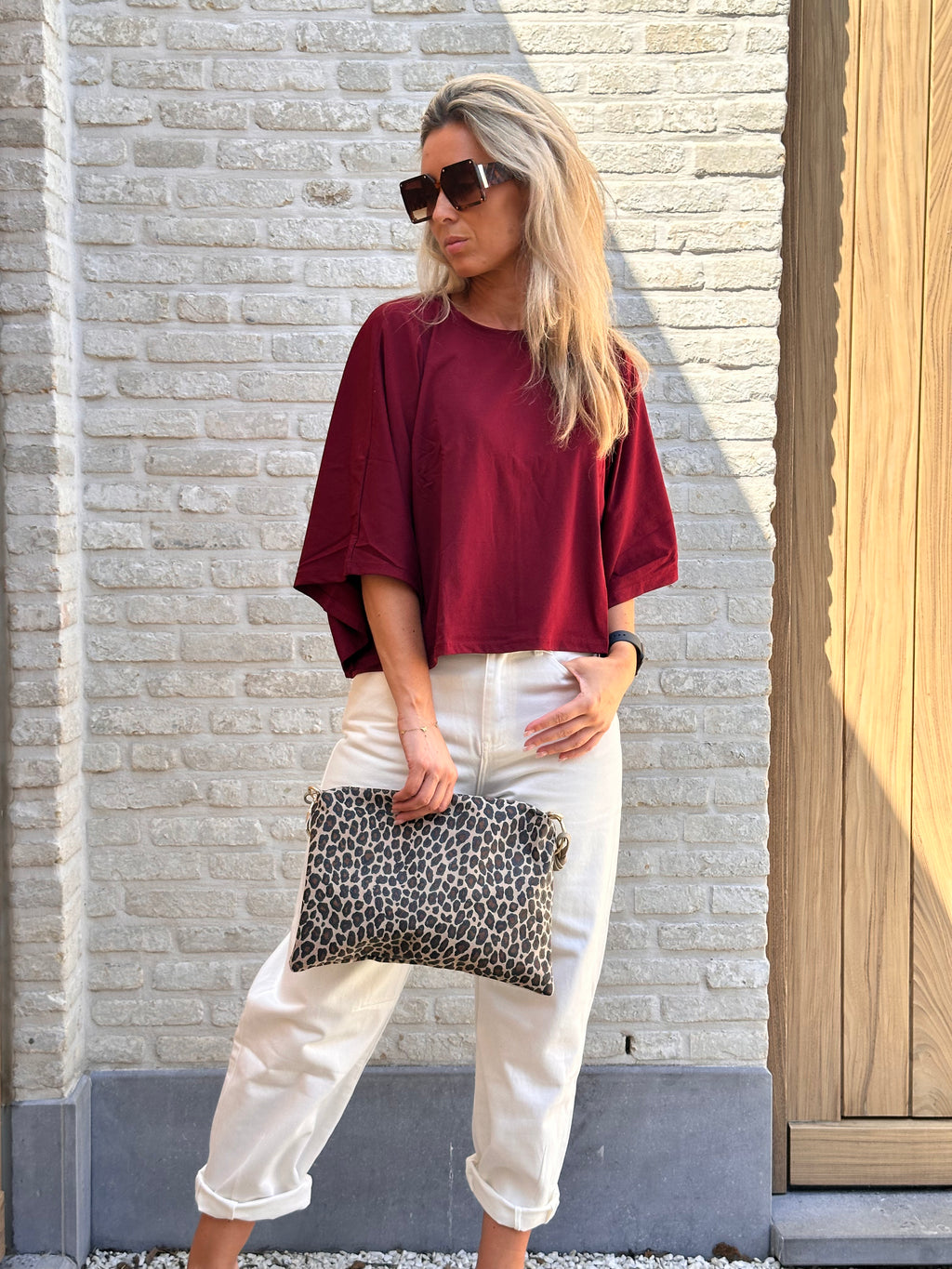 T-Shirt Zoé Bordeaux - kort model Oversized