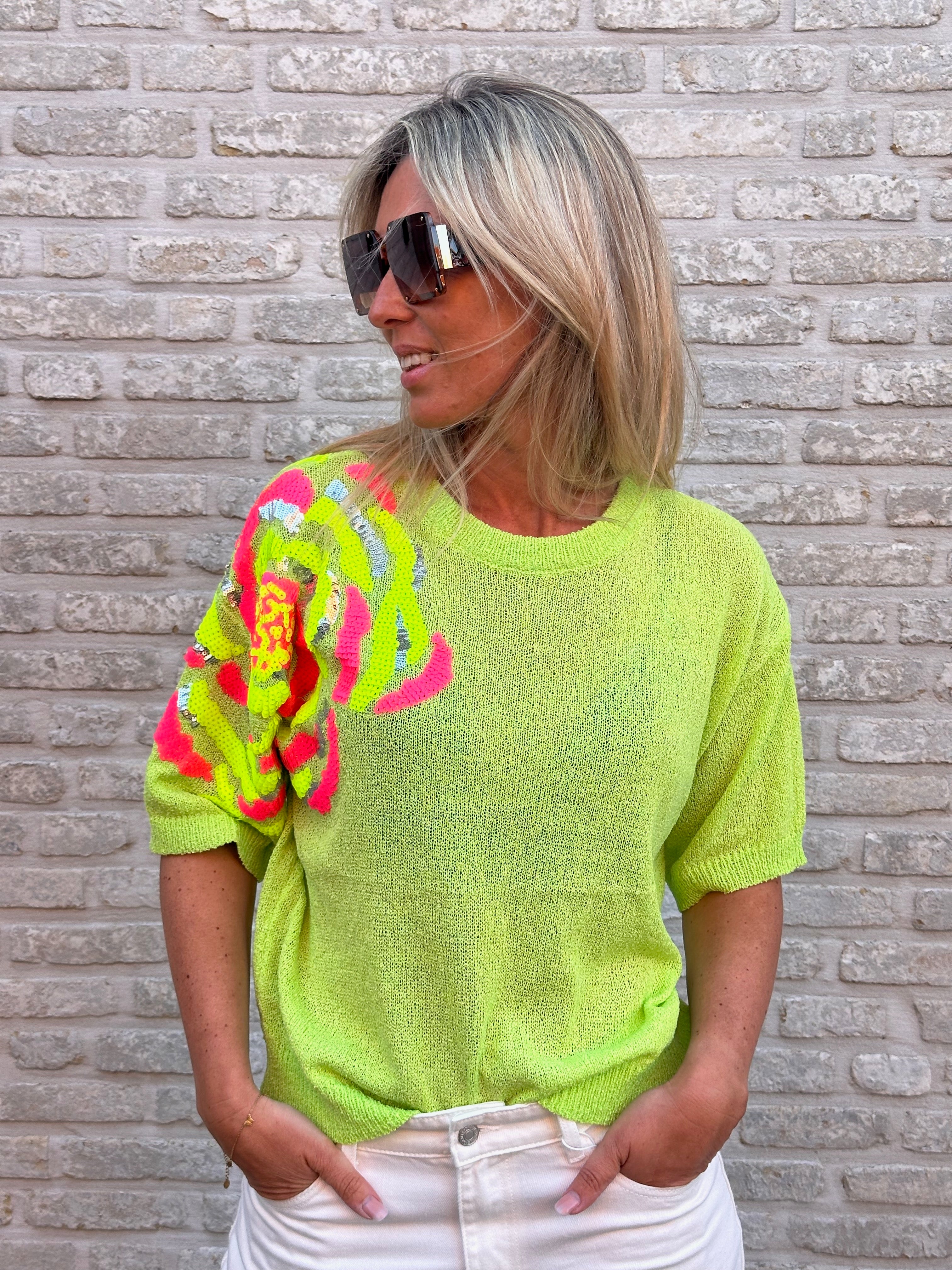 Pull Zita Strass Green